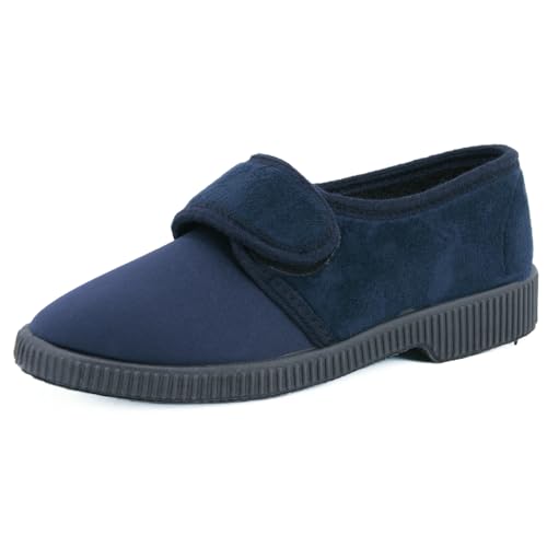 JOMIX Diabetiker Schuhe Damen Orthopädische Pantoffeln Senioren Hausschuhe mit Klettverschluss Leichte Atmungsaktiv Pantoletten mit Memory Foam Bequeme Slipper