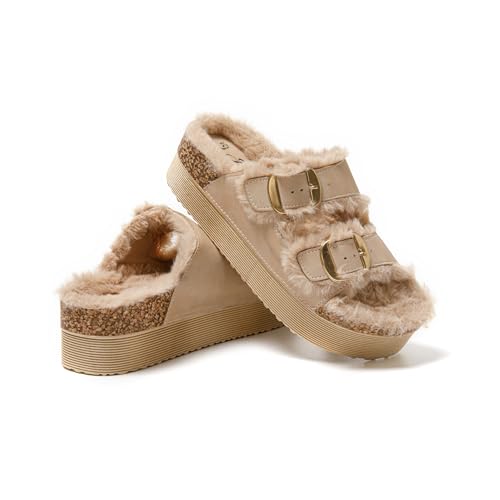 JOMIX Hausschuhe Damen Winter Clogs Gefüttert Warme Weiche Hausschuhe Pantoletten Bequeme Plüsch Memory Foam Rutschfeste Slippers