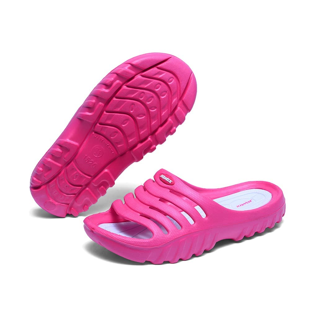 JOMIX Kinder Schlappen Jungen und Mädchen Sommer Bunte Dinosaurier Sandalen Weiche Badelatschen Badeschlappen Schwimmbad Meer Strand