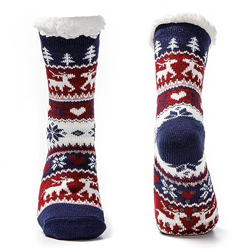 JOMIX Winter Stoppersocken Damen Dicke Socken Rutschfeste Hüttensocken Anti-Rutsch Sohle Flauschige Haussocken Plüschsocken