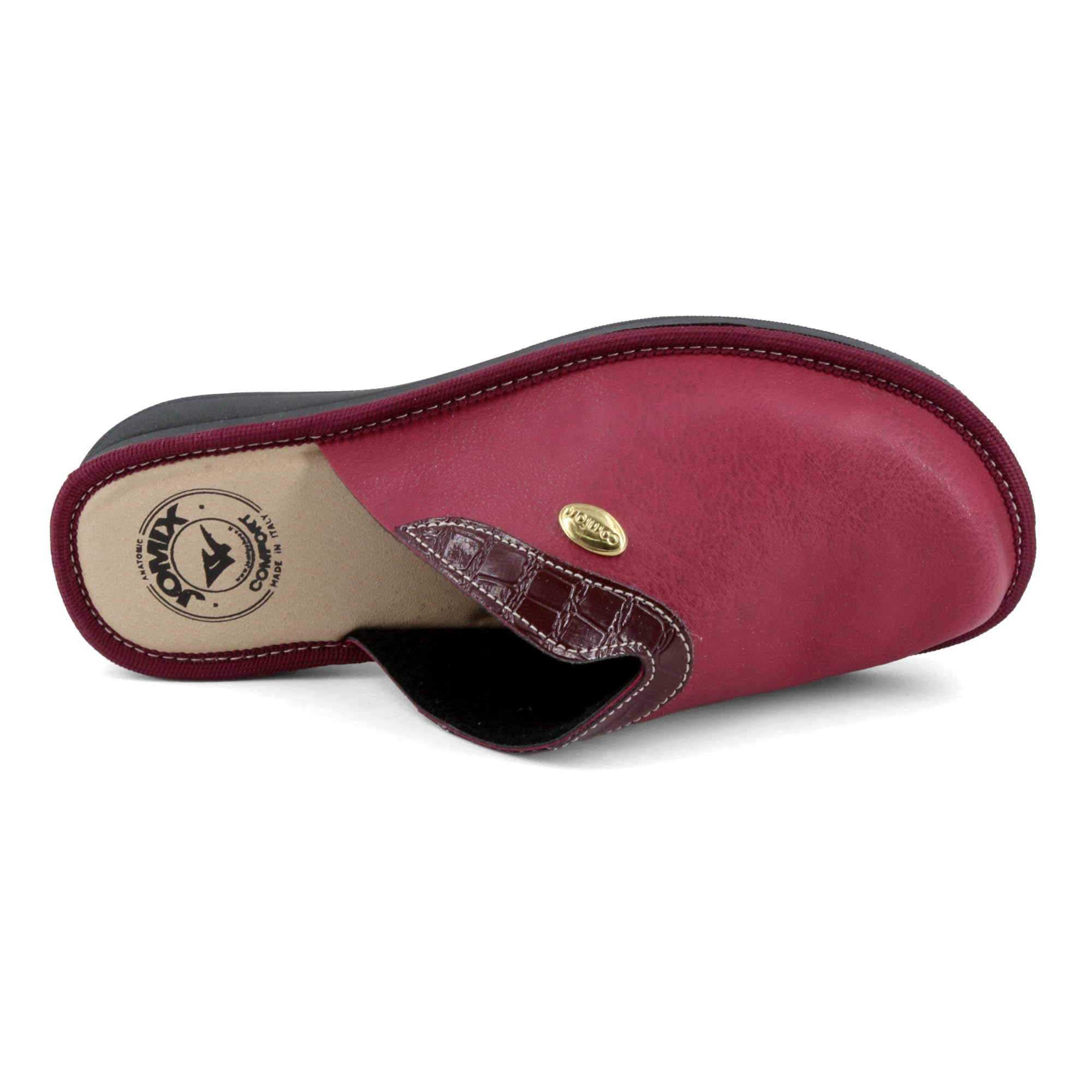 JOMIX Damen Hausschuhe Winter mit Anatomischem Keil Geschlossene Pantoffel für Zuhause Ergonomisches Fußbett Warm Bequeme Schuhe Rutschfest Leichte Sohle Indoor Made in Italy