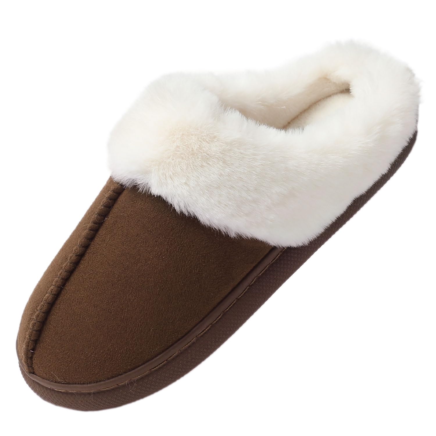JOMIX Damen Hausschuhe Winter Weiche Flache Plüsch Flauschige Pantoffeln mit Gefüttert Warm Faux Pelz Slipper Gäste Rutschfeste Puschen