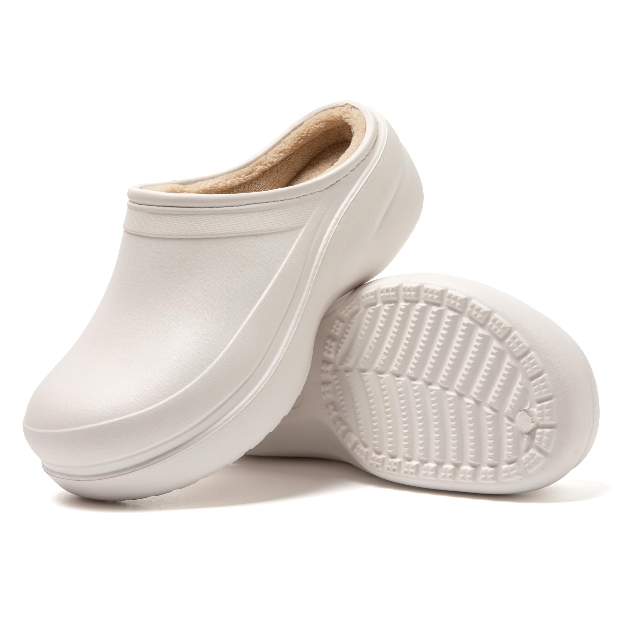 JOMIX Gefütterte Clogs Damen Hausschuhe Orthopädische Pantoletten Plüsch Pantoffeln Schlappen Winter Taumelschuhe Sandalen