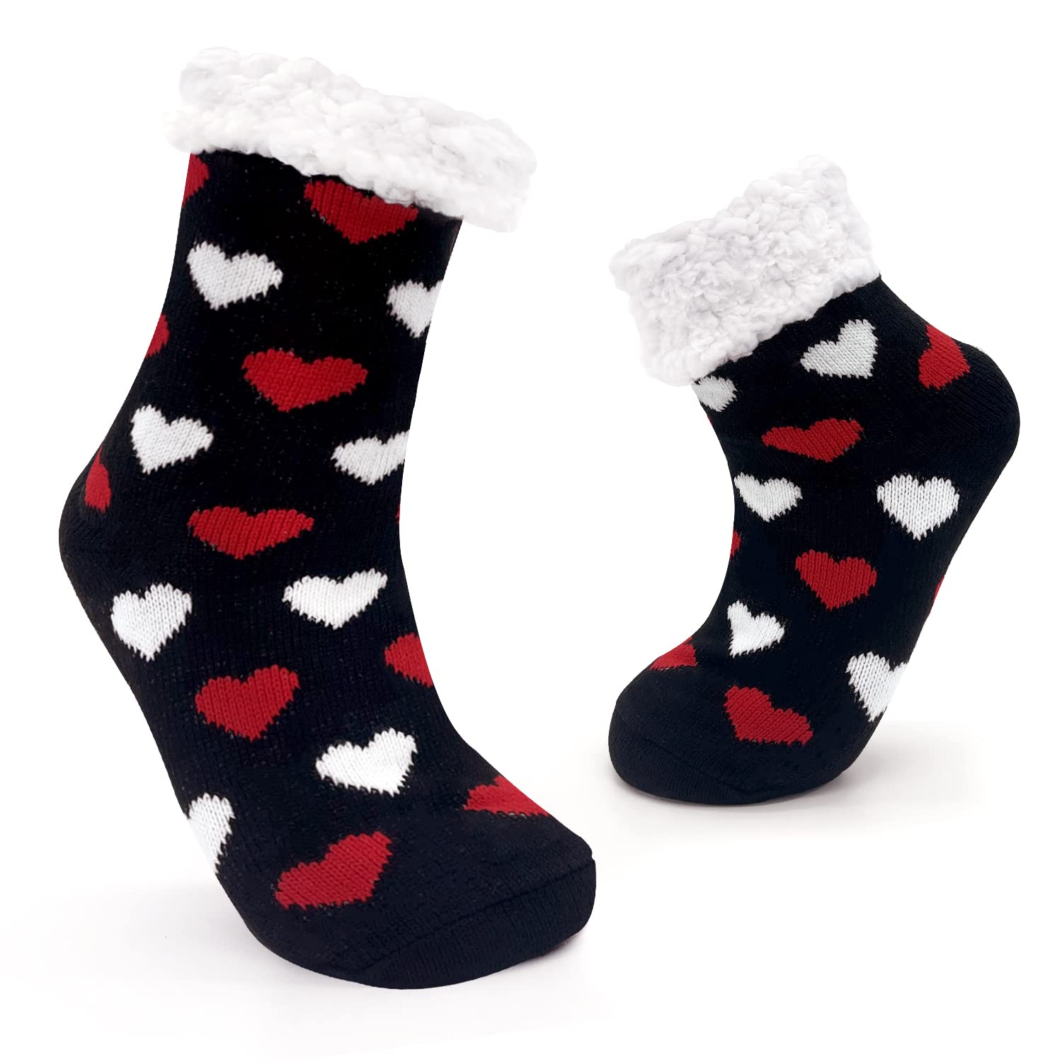 JOMIX Winter Stoppersocken Damen Dicke Socken Rutschfeste Hüttensocken Anti-Rutsch Sohle Flauschige Haussocken Plüschsocken