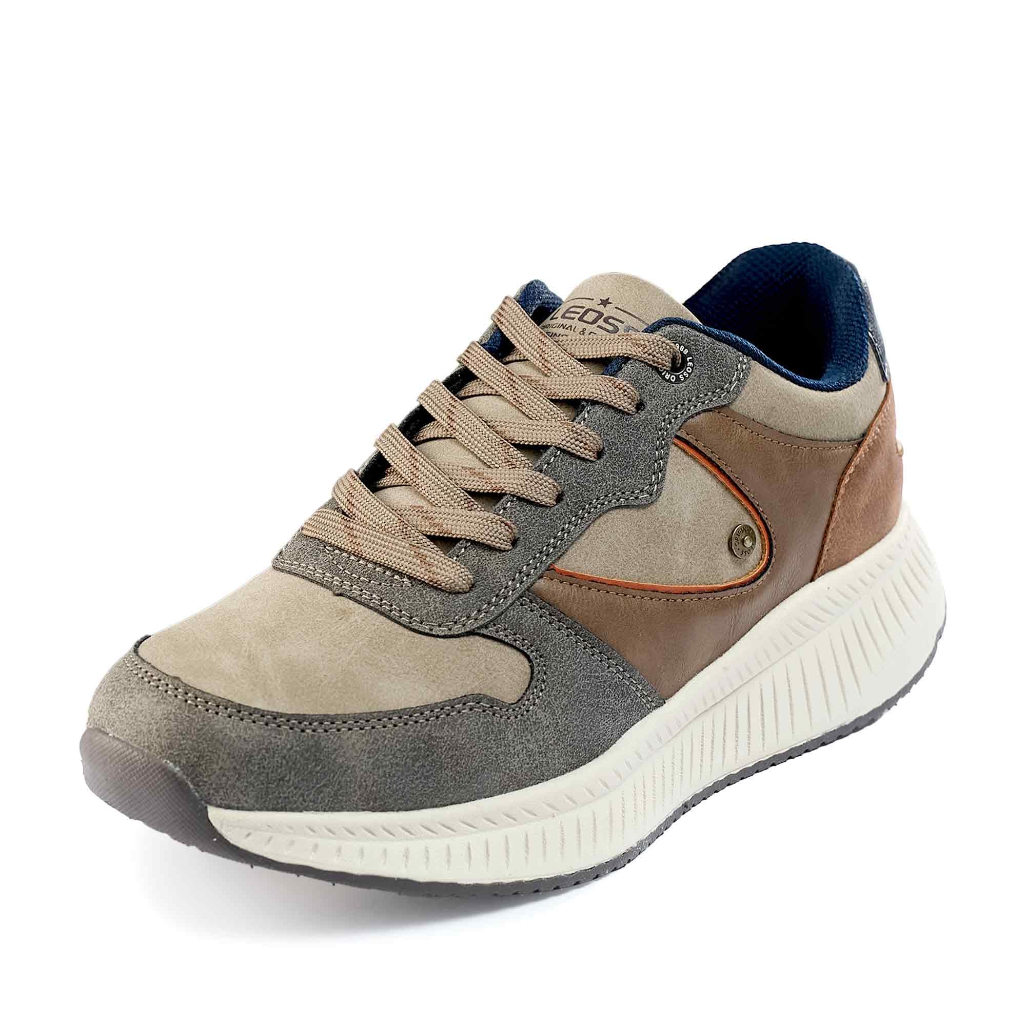 LEOSS ORIGINAL Scarpe da Ginnastica Uomo Sneaker con Lacci Scarpe da Città Scarpe da Escursionismo Casual Scarpe da Walking in Pelle Sportive