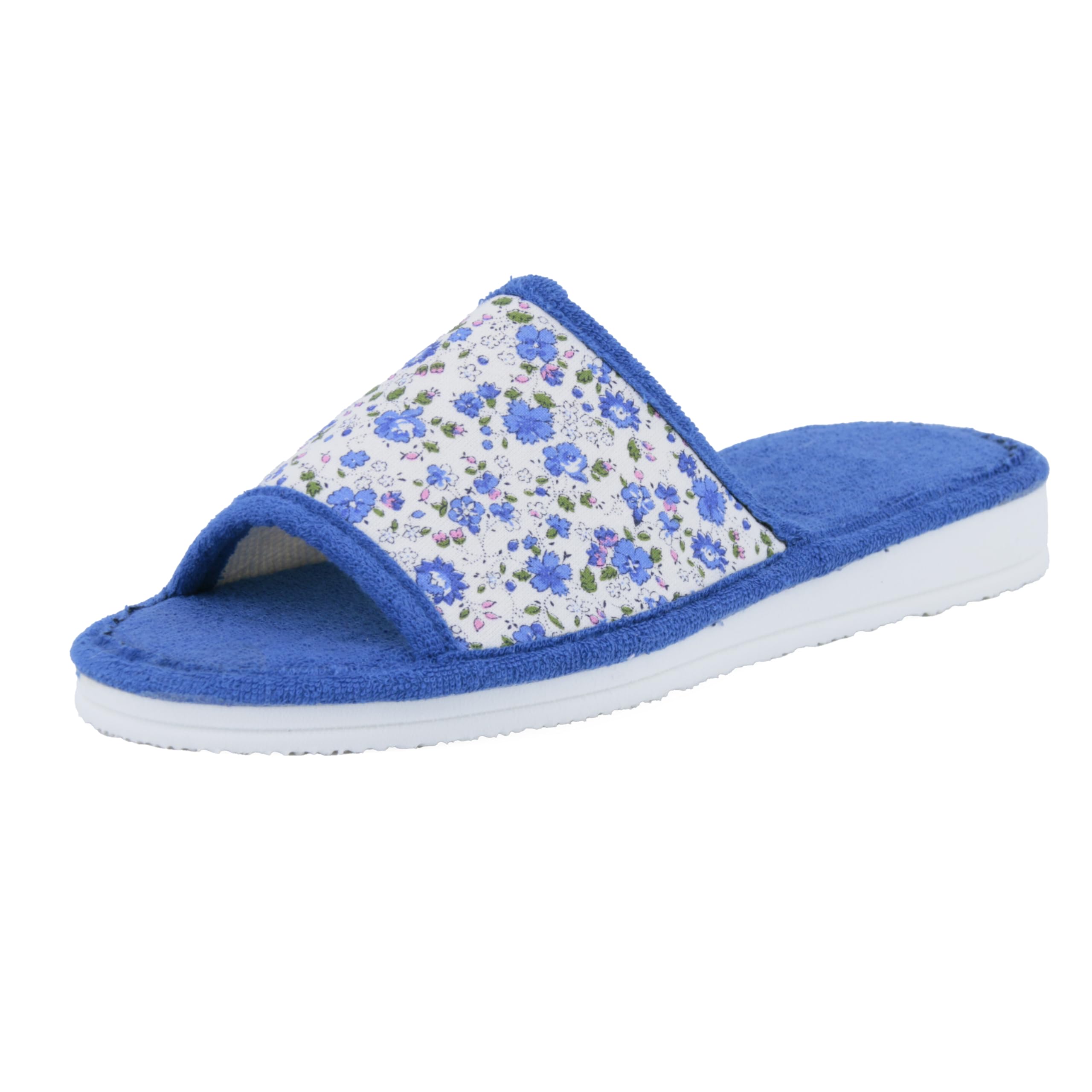 JOMIX Frottee Hausschuhe Damen Weiche Keilabsatz Pantoffeln Offen Bequeme Einfarbige Slipper Indoor