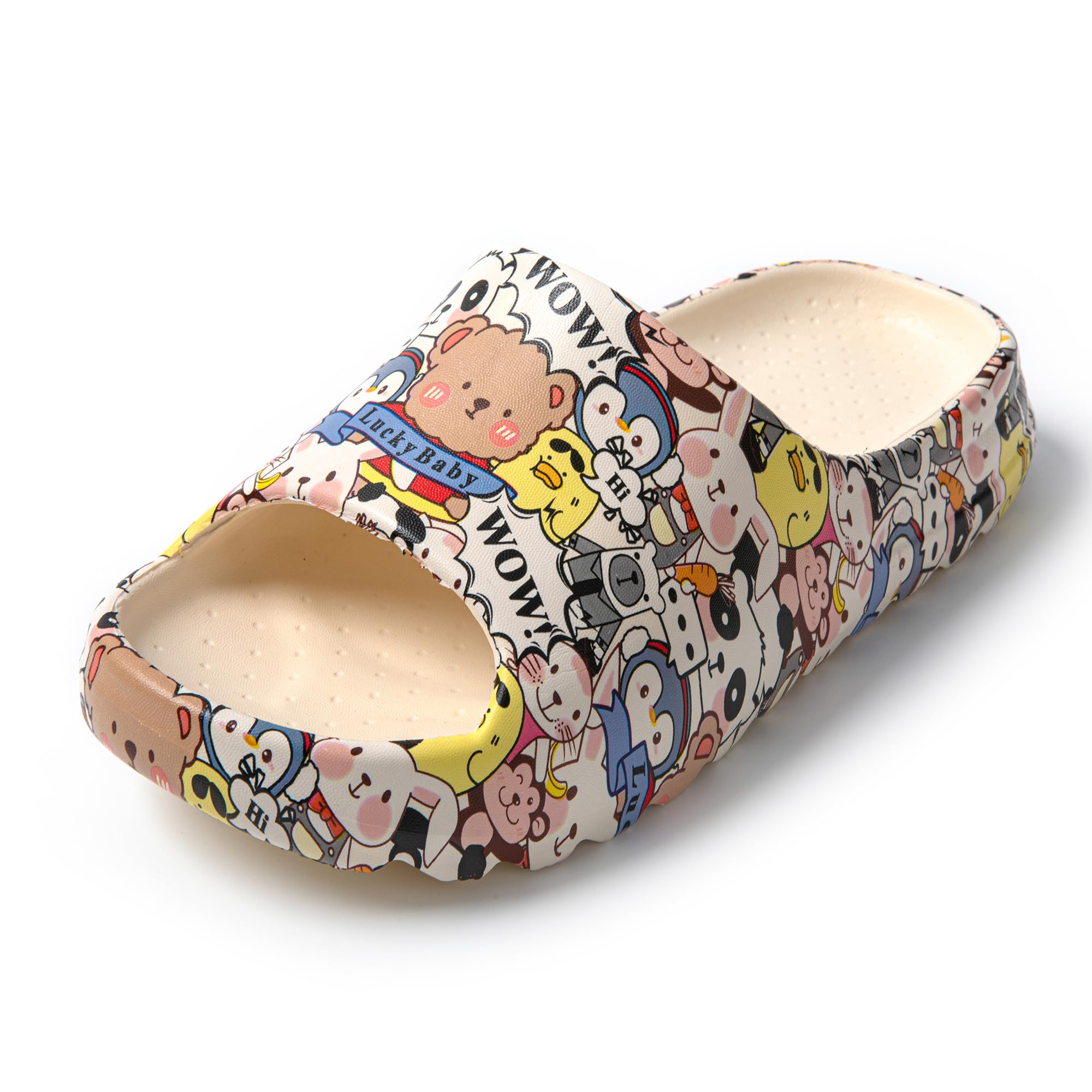 JOMIX Damen Badelatschen Sommer Dicke Sole Pantoletten 100% EVA Weiche Badeschuhe Süße Schlappen Lustig Sandalen