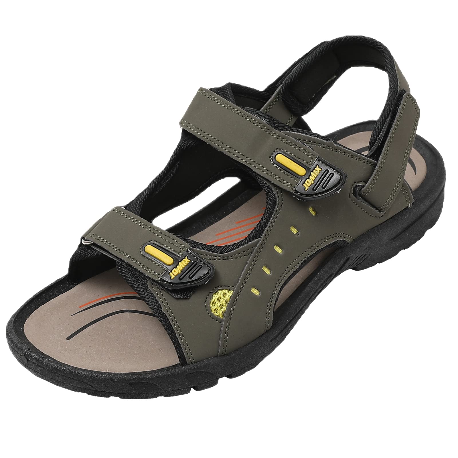 JOMIX Athletische Sandalen Herren Klettverschluss Sommer Rutschfest Flach Wandersandalen Outdoor Strand Reisen Trekking Wander