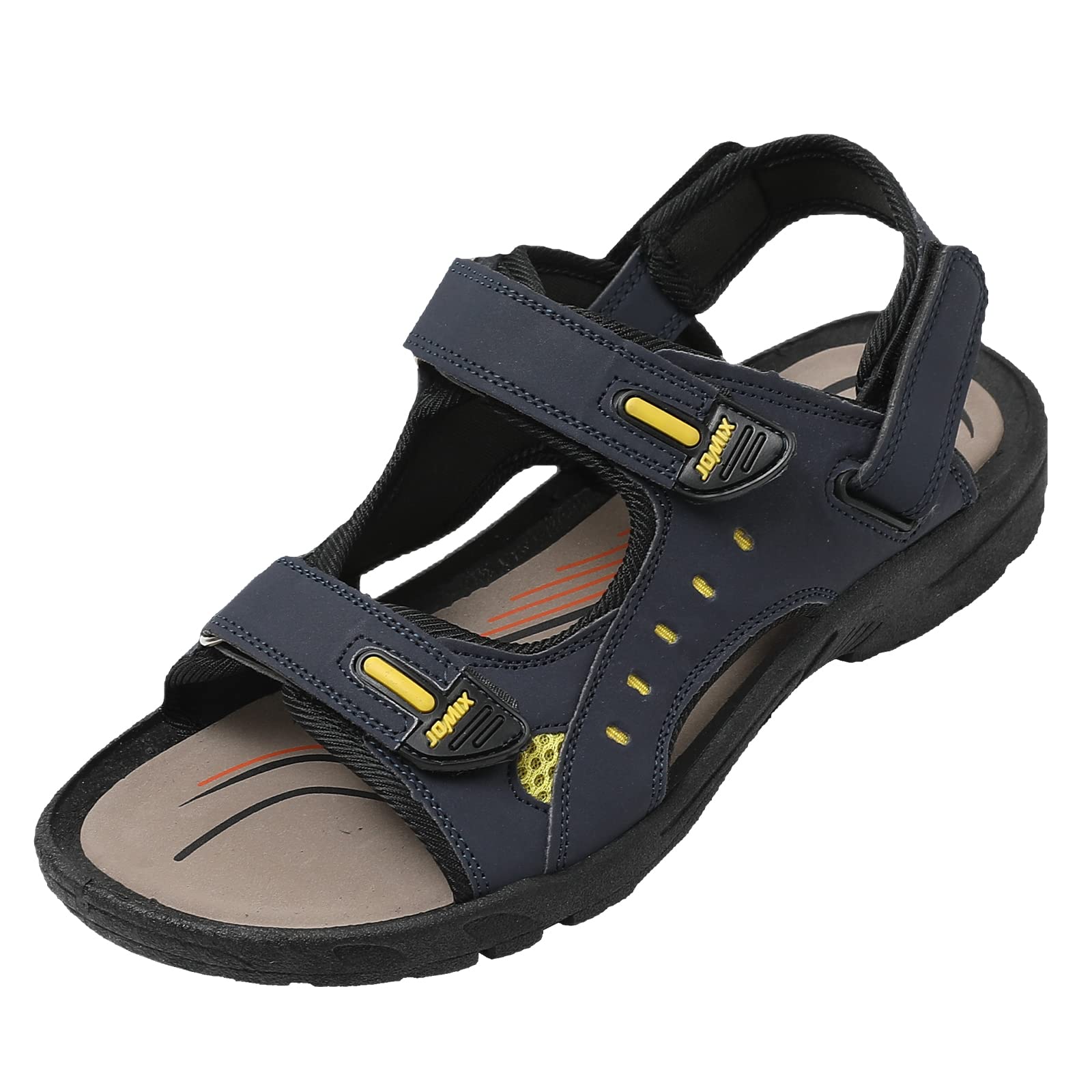 JOMIX Athletische Sandalen Herren Klettverschluss Sommer Rutschfest Flach Wandersandalen Outdoor Strand Reisen Trekking Wander