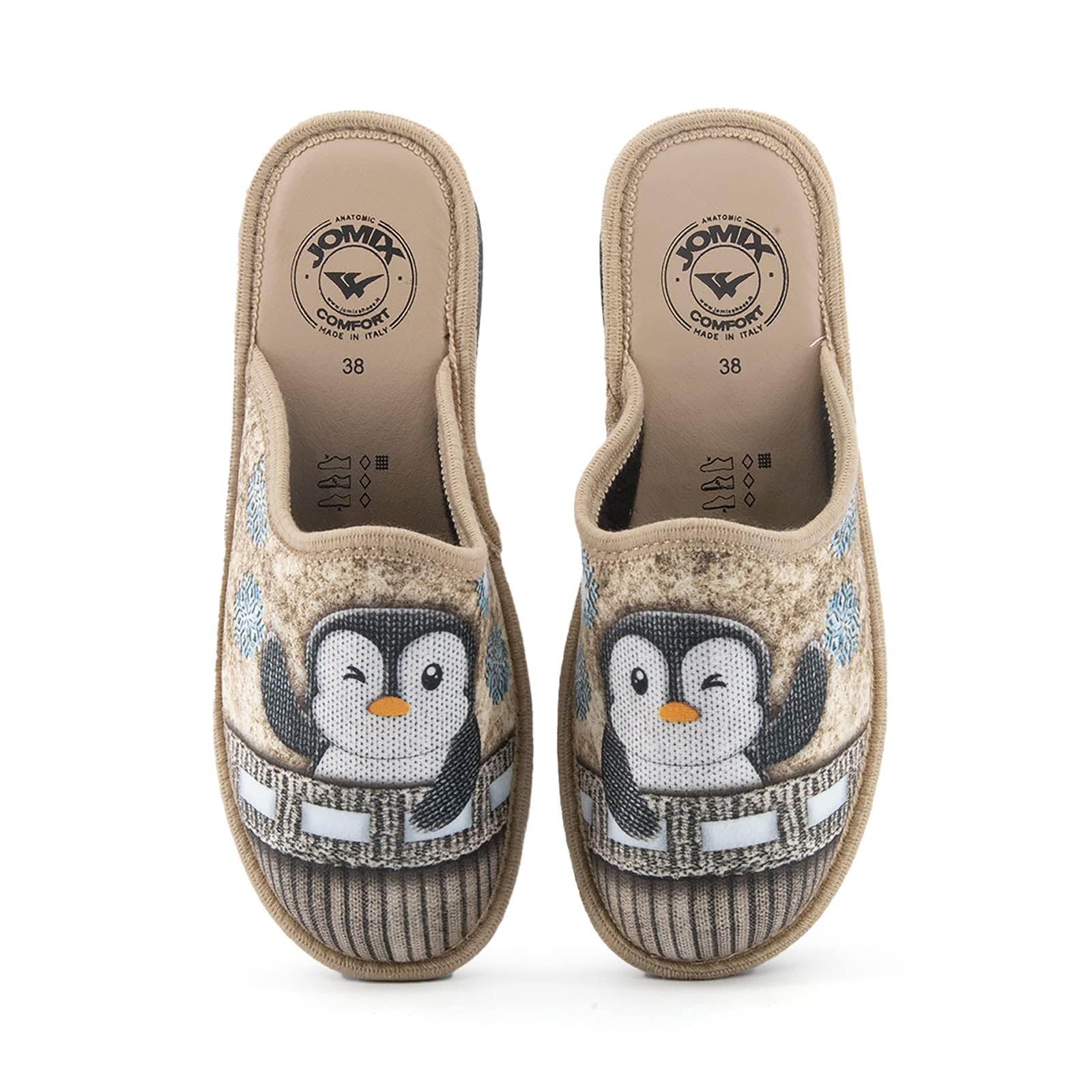 JOMIX Winter Hausschuhe Damen Bequeme Pantoffeln Bequeme Italien Slippers Indoor