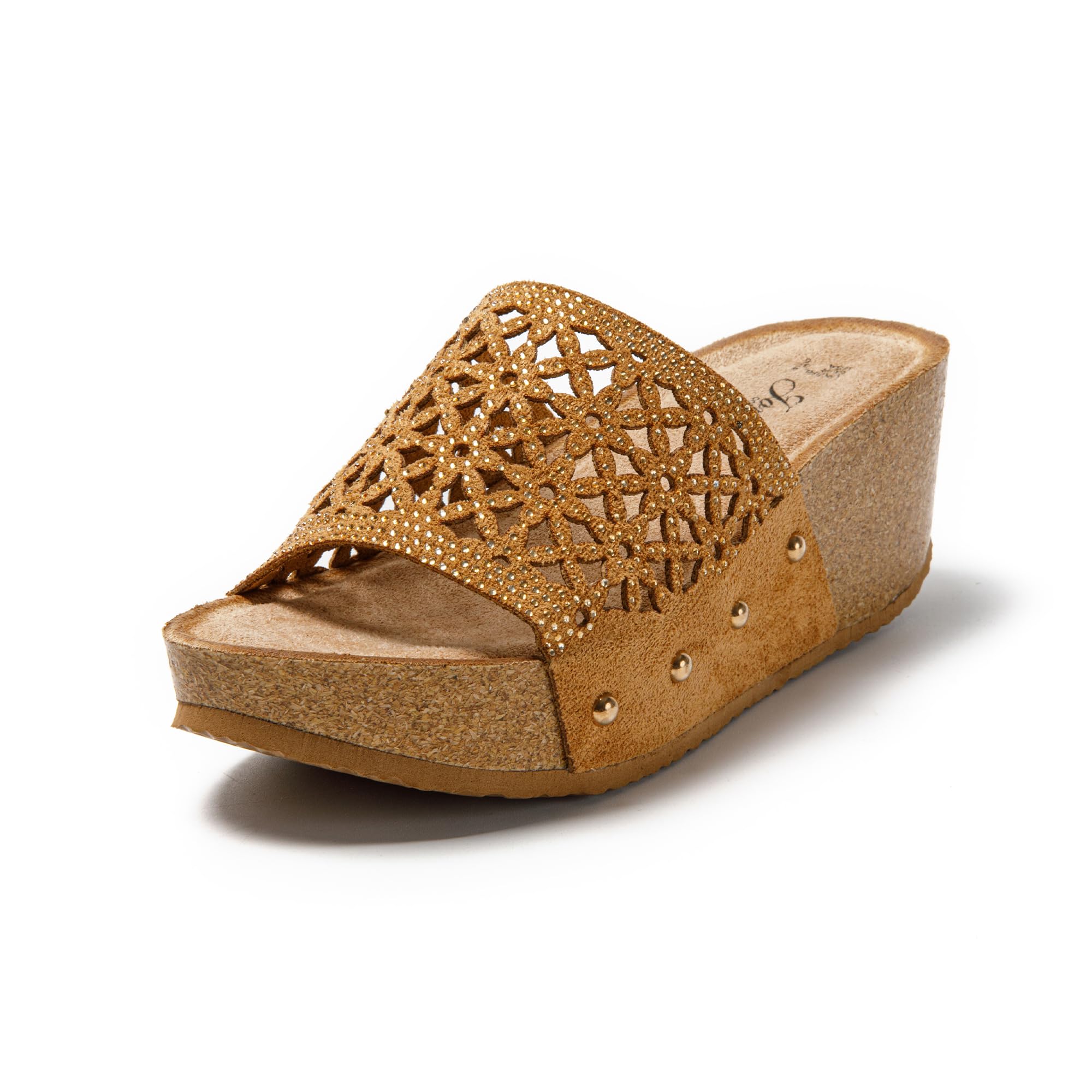 JOMIX Damen Sommer Sandalen Pantoletten Clogs Dicke Sohle Kork Hausschuhe mit Keilabsatz Weiche Strand Meer Sommerschuhe