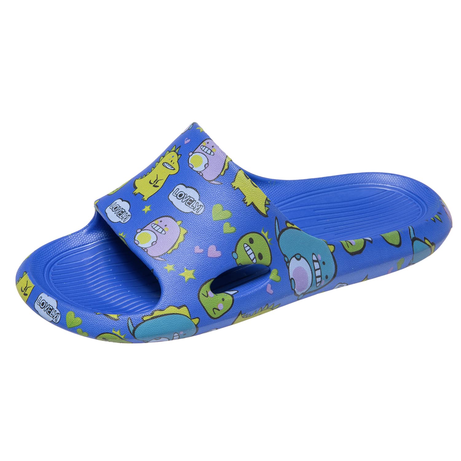 JOMIX Kinder Schlappen Jungen und Mädchen Sommer Bunte Dinosaurier Sandalen Weiche Badelatschen Badeschlappen Schwimmbad Meer Strand