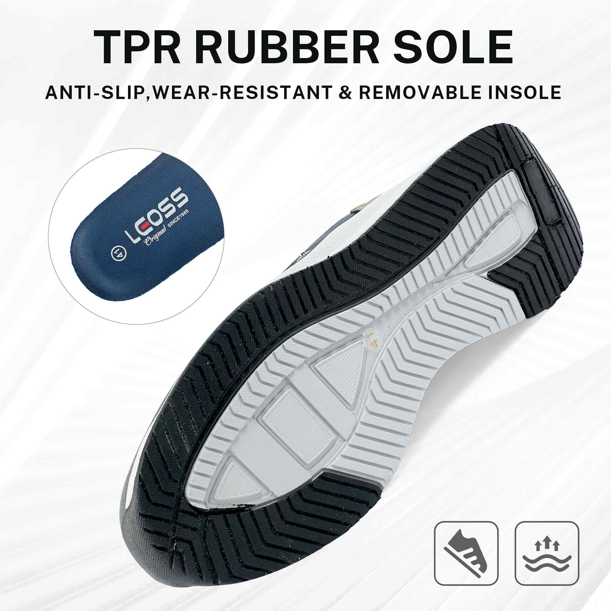 LEOSS ORIGINAL Scarpe da Ginnastica Uomo Sneaker con Lacci Scarpe da Città Scarpe da Escursionismo Casual Scarpe da Walking in Pelle Sportive