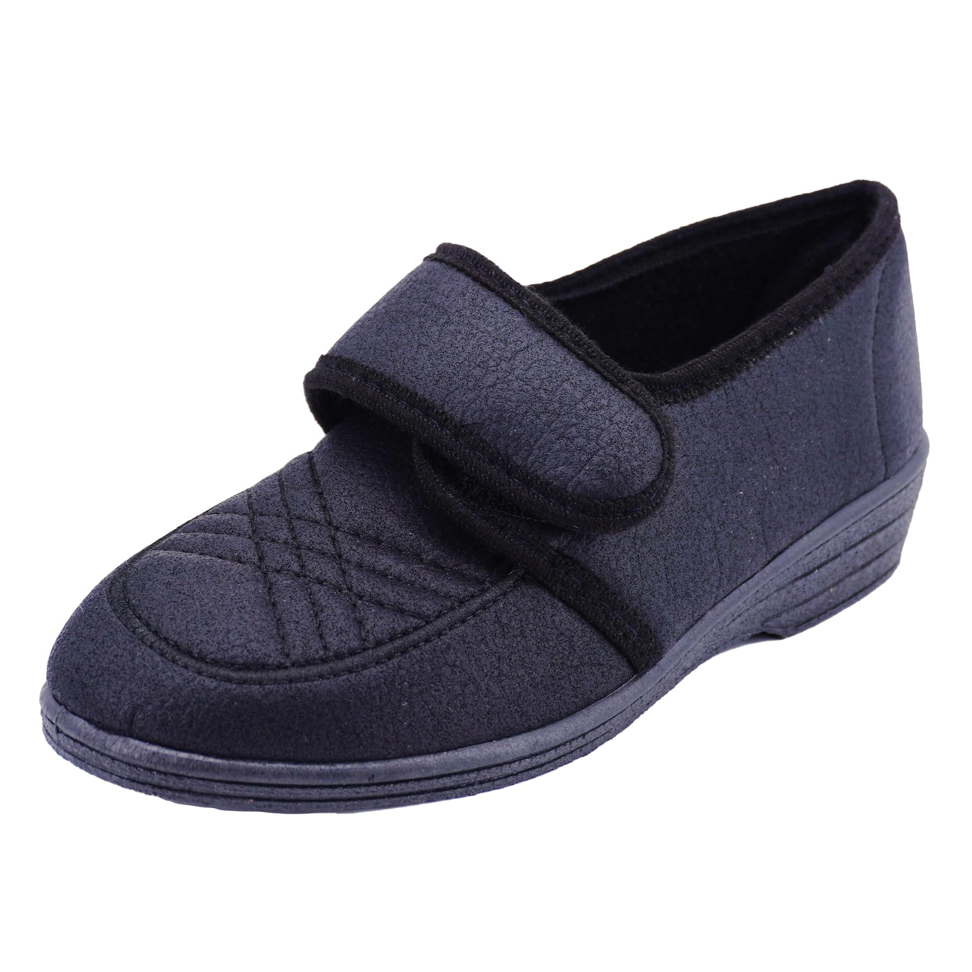 JOMIX Hausschuhe Damen mit Klettverschluss Orthopädisch Pantoffeln Anatomisch Weite Passform für Geschwollene Füße Hallux Valgus Rutschfeste Gummisohle Leicht und Bequem Hergestellt in Italien