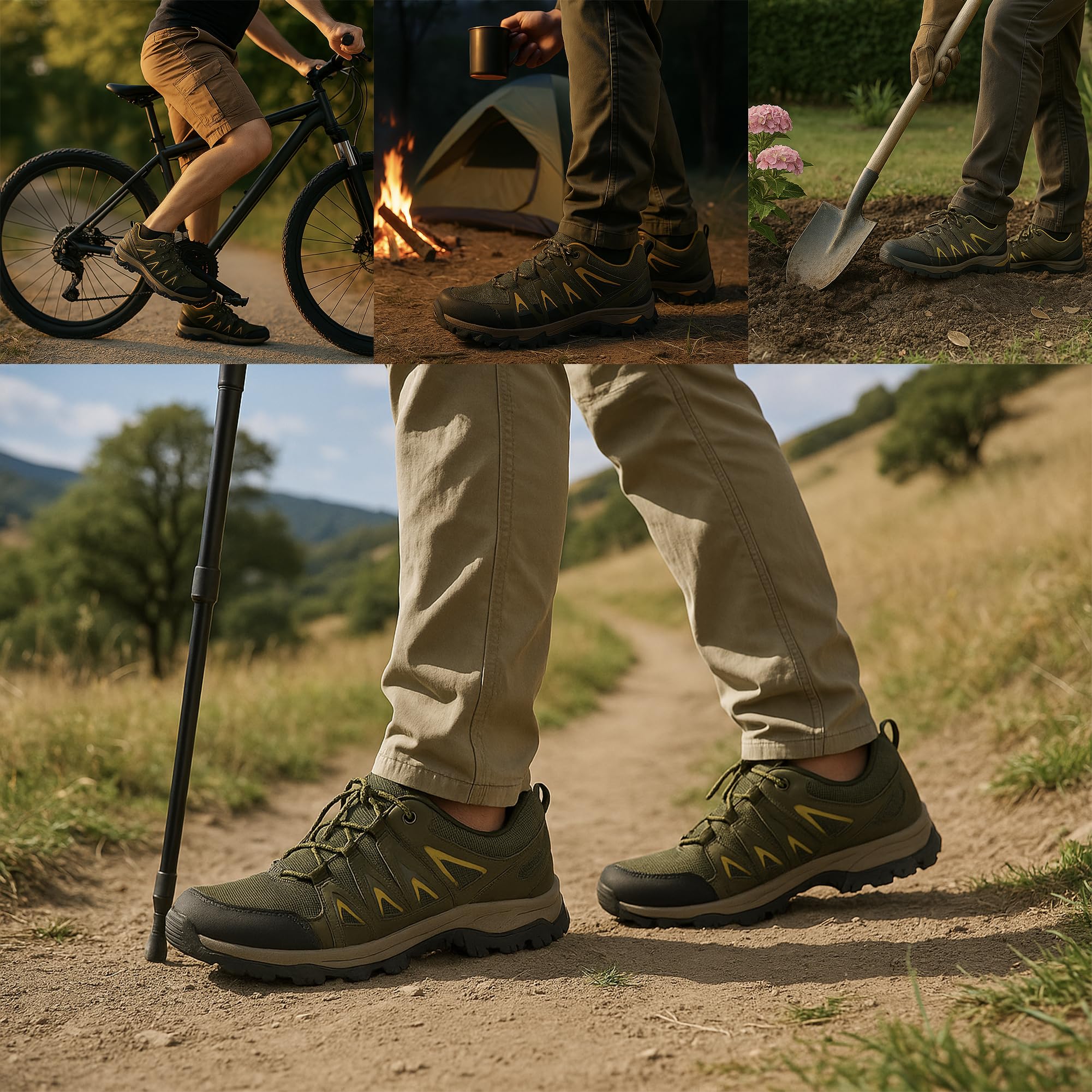 JOMIX Trekkingschuhe Herren Leichte Hiking Schuhe Wandern Trekking Bergsteigen Atmungsaktiv Rutschfest Komfortabel und Robuste Wanderschuhe Sneakers für Reisen Camping und Alltag