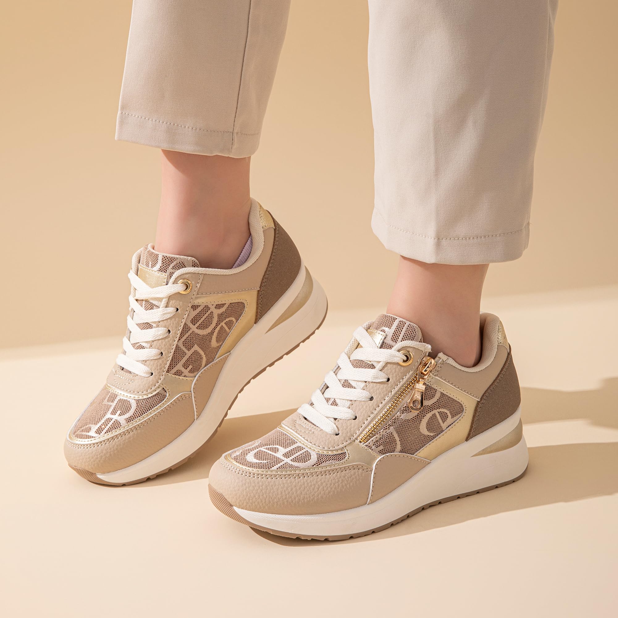 JOMIX Damen Sneaker Moden Sportschuhe Rutschfeste Freizeitschuhe Atmungsaktiv Joggingschuhe Bequeme Walkingschuhe Gym Fitness