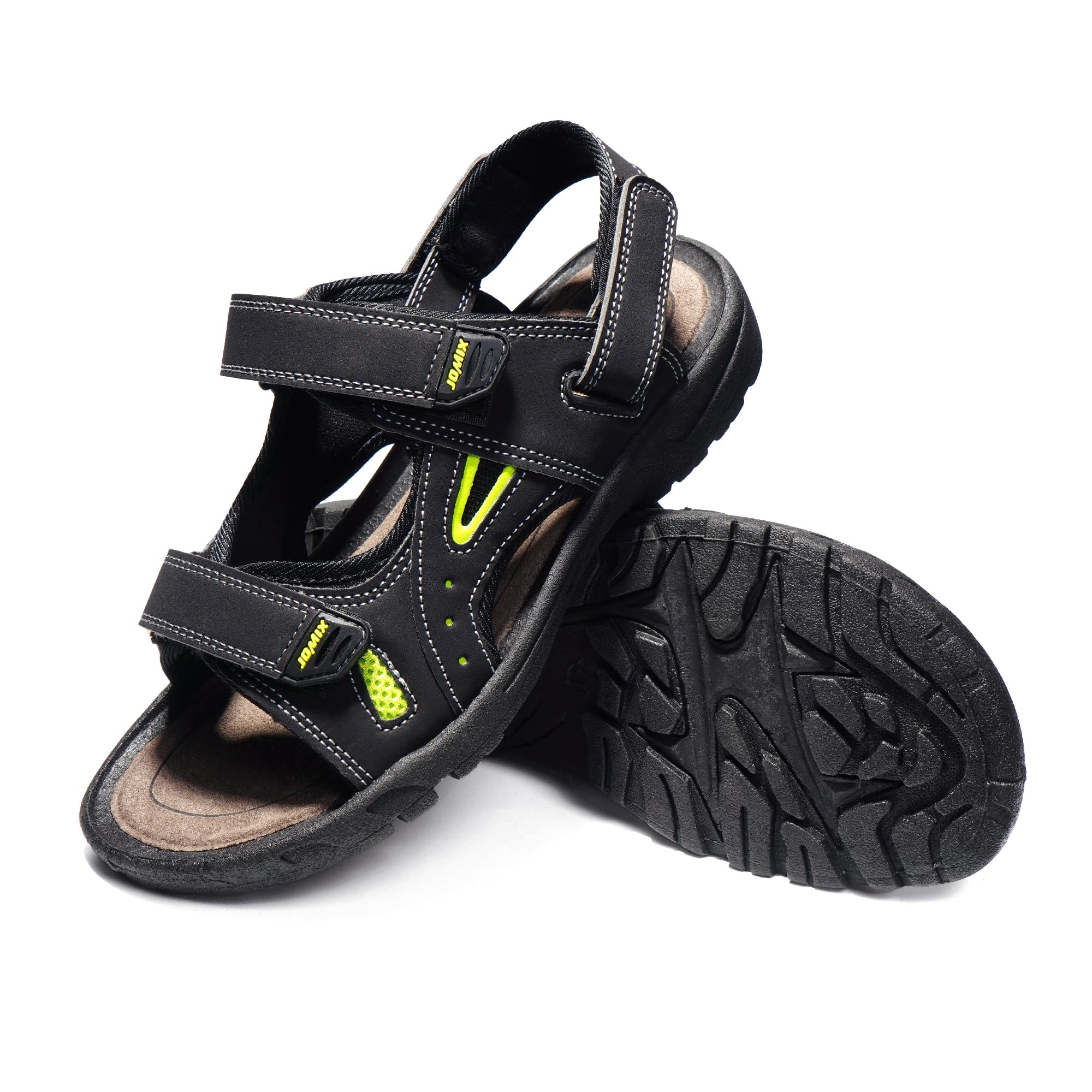 JOMIX Athletische Sandalen Herren Klettverschluss Sommer Rutschfest Flach Wandersandalen Outdoor Strand Reisen Trekking Wander