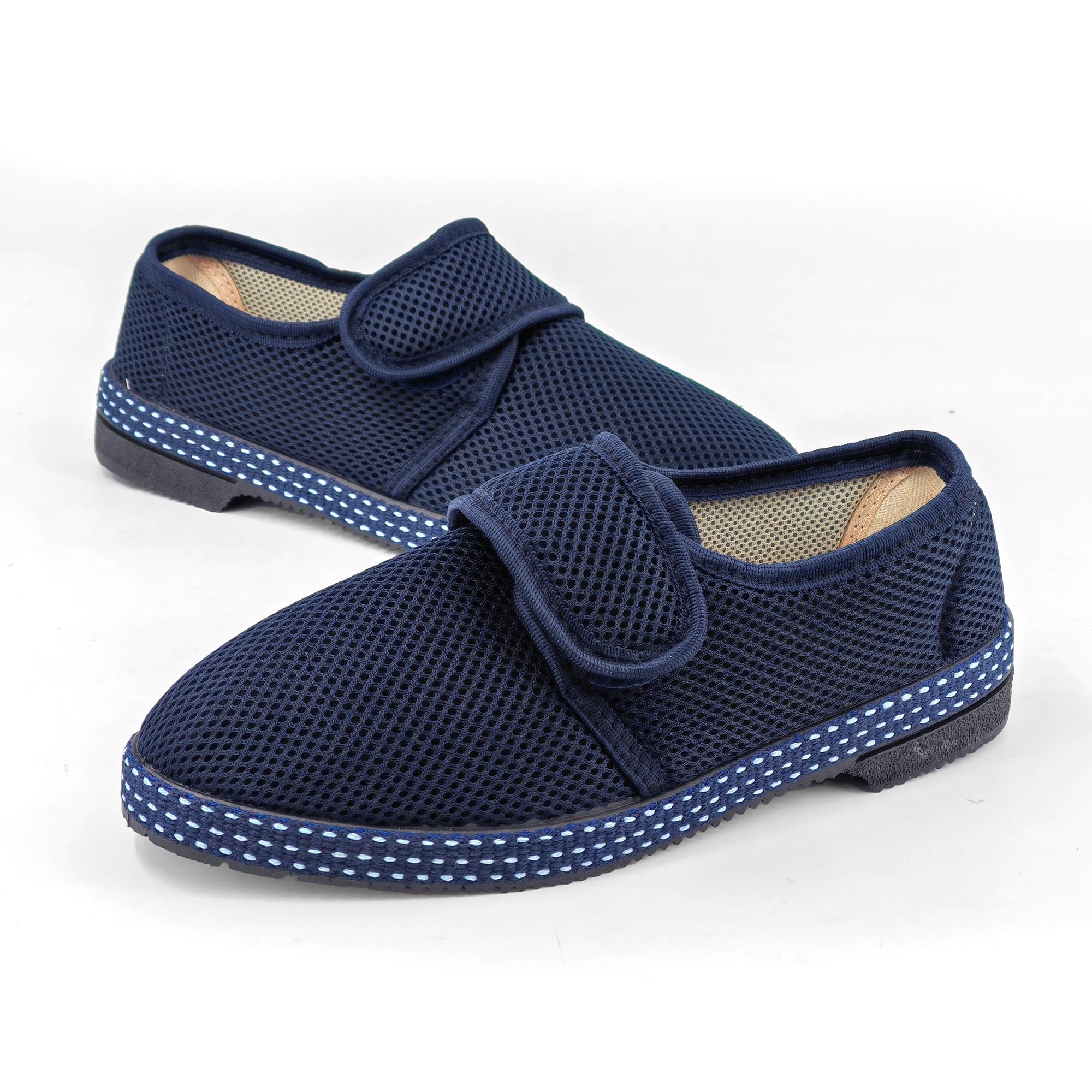 JOMIX Diabetiker Schuhe Herren Orthopädische Pantoffeln Sommer Senioren Hausschuhe mit Klettverschluss Leichte Atmungsaktiv Pantoletten mit Memory Foam Bequeme Slipper