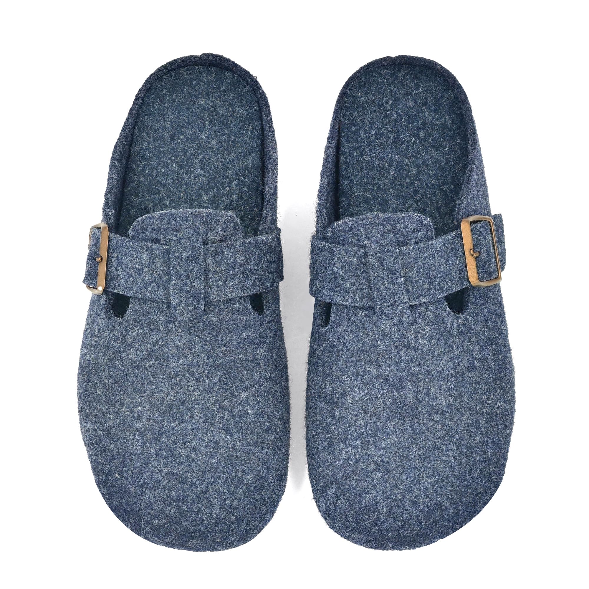 JOMIX Fliz Hausschuhe Herren Winter Pantoffeln Warm Pantoletten mit Schnalle Slippers Men