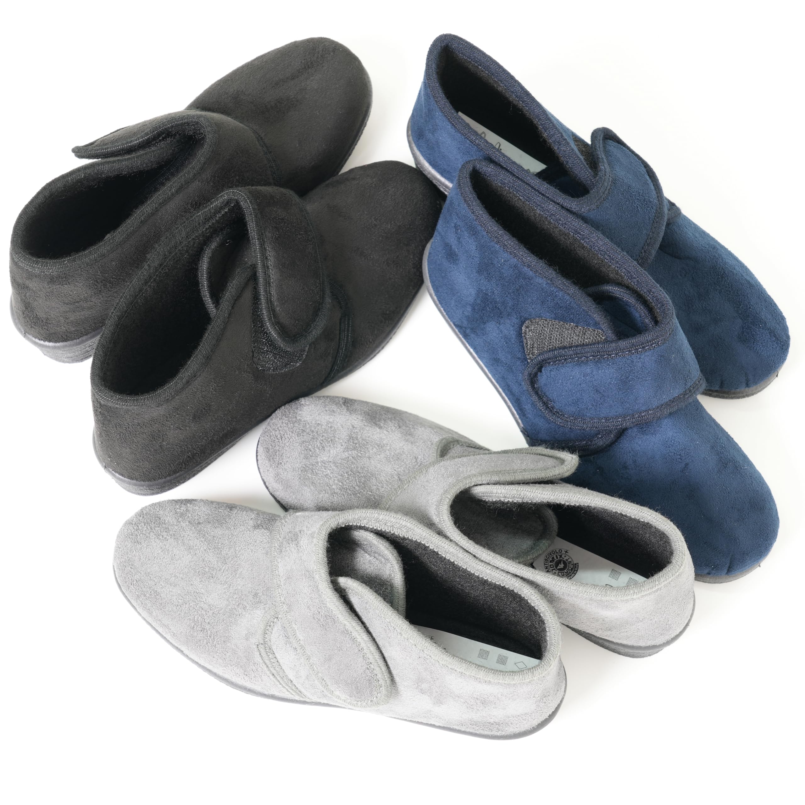 JOMIX Diabetiker Schuhe Damen Orthopädische Winter Stiefeletten Senioren Hausschuhe mit Klettverschluss