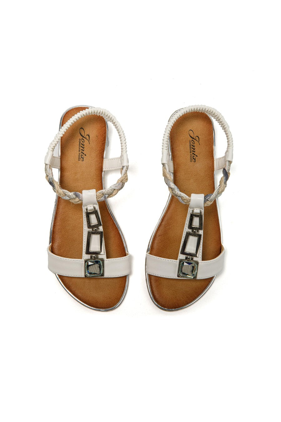 JOMIX Sandali Donna Estive Eleganti Sandali Bassi Comodi con Strass SD9433 SD9434