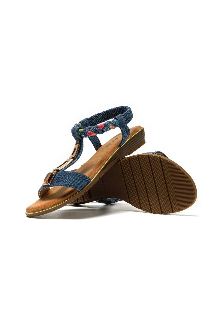 JOMIX Sandali Donna Estive Eleganti Sandali Bassi Comodi con Strass SD9433 SD9434