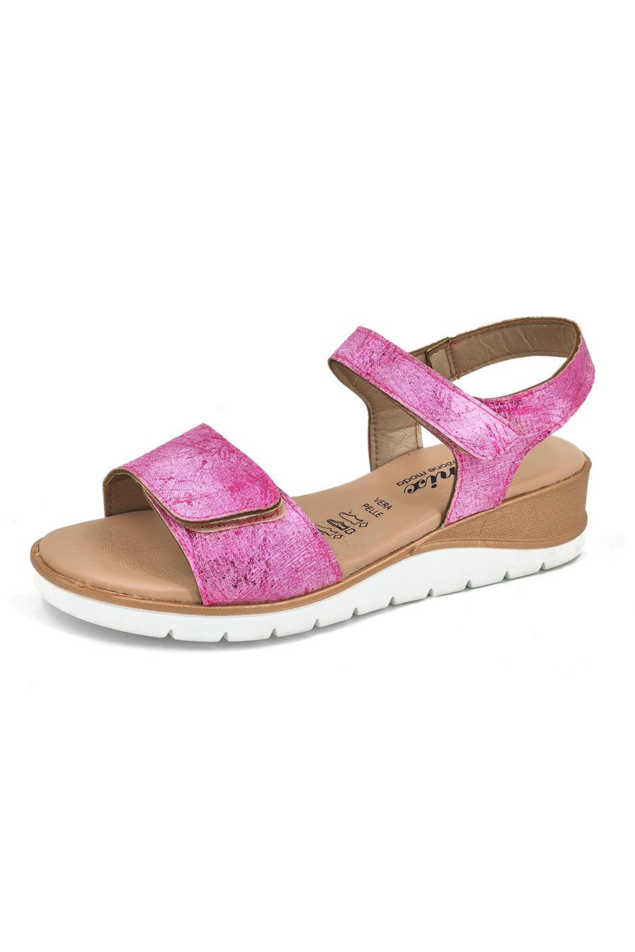 JOMIX Sandali Donna Estive Bassi Sandali Zeppa Eleganti a Strappo Regolabile da Mare Spiaggia Vera Pelle Made in Italy TD2064