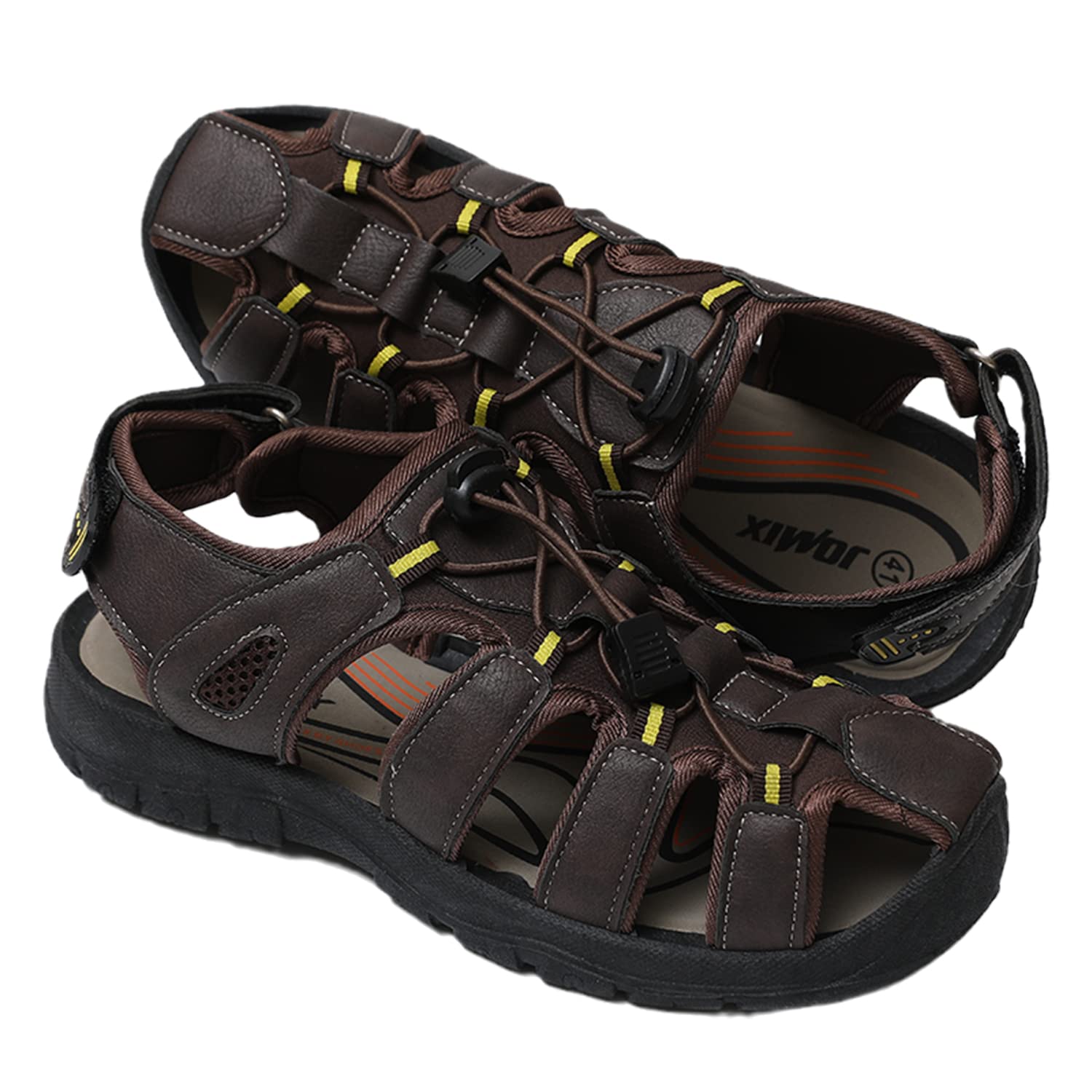 JOMIX Athletische Sandalen Herren Klettverschluss Sommer Rutschfest Flach Wandersandalen Outdoor Strand Reisen Trekking Wander