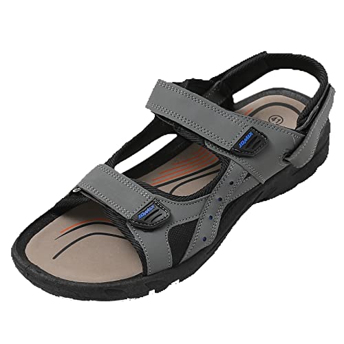 JOMIX Athletische Sandalen Herren Klettverschluss Sommer Rutschfest Flach Wandersandalen Outdoor Strand Reisen Trekking Wander