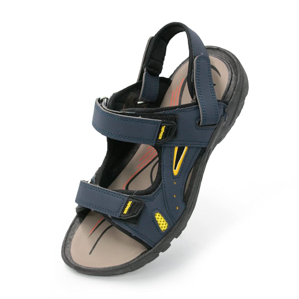 JOMIX Athletische Sandalen Herren Klettverschluss Sommer Rutschfest Flach Wandersandalen Outdoor Strand Reisen Trekking Wander