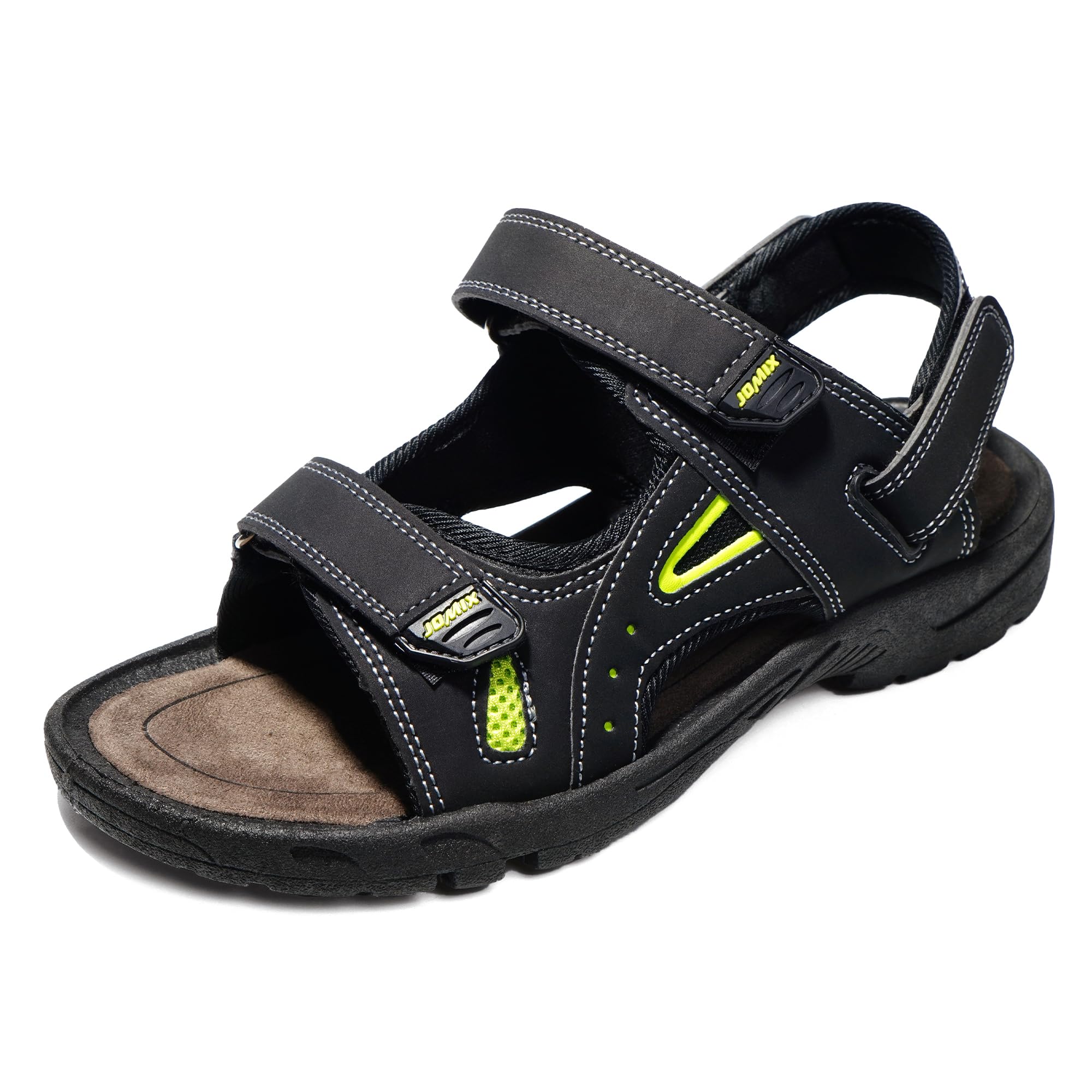JOMIX Athletische Sandalen Herren Klettverschluss Sommer Rutschfest Flach Wandersandalen Outdoor Strand Reisen Trekking Wander
