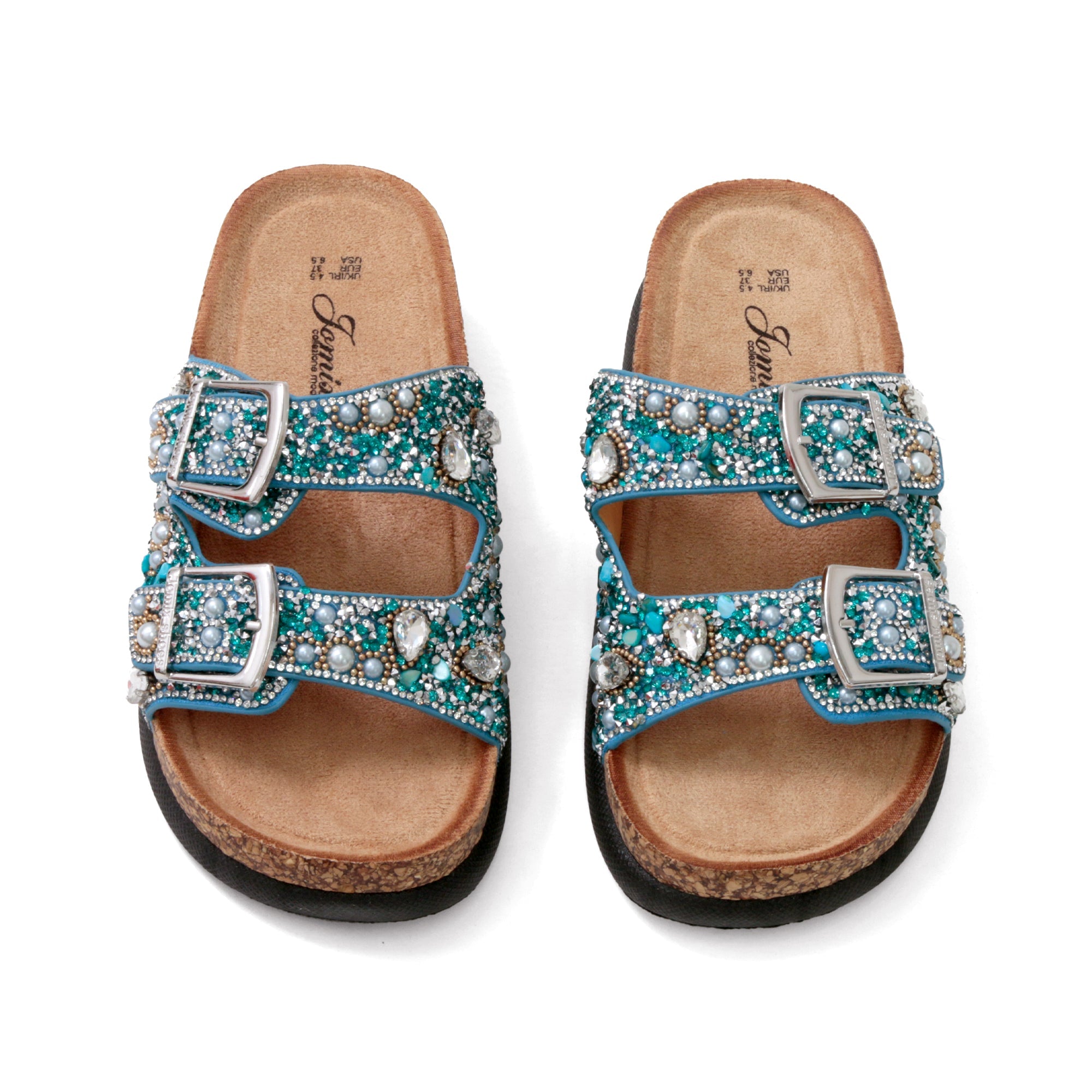 JOMIX Ciabatte con Doppia Fibbia con Strass Estive Donna Moda Sandali WCF250328