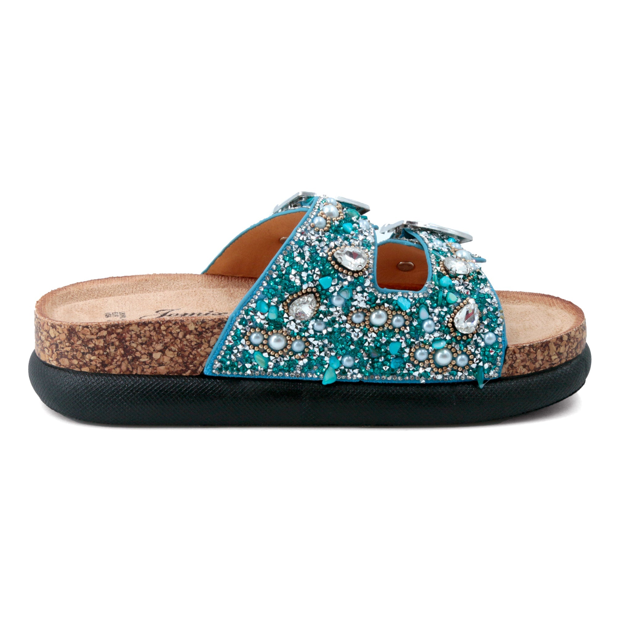 JOMIX Ciabatte con Doppia Fibbia con Strass Estive Donna Moda Sandali WCF250328