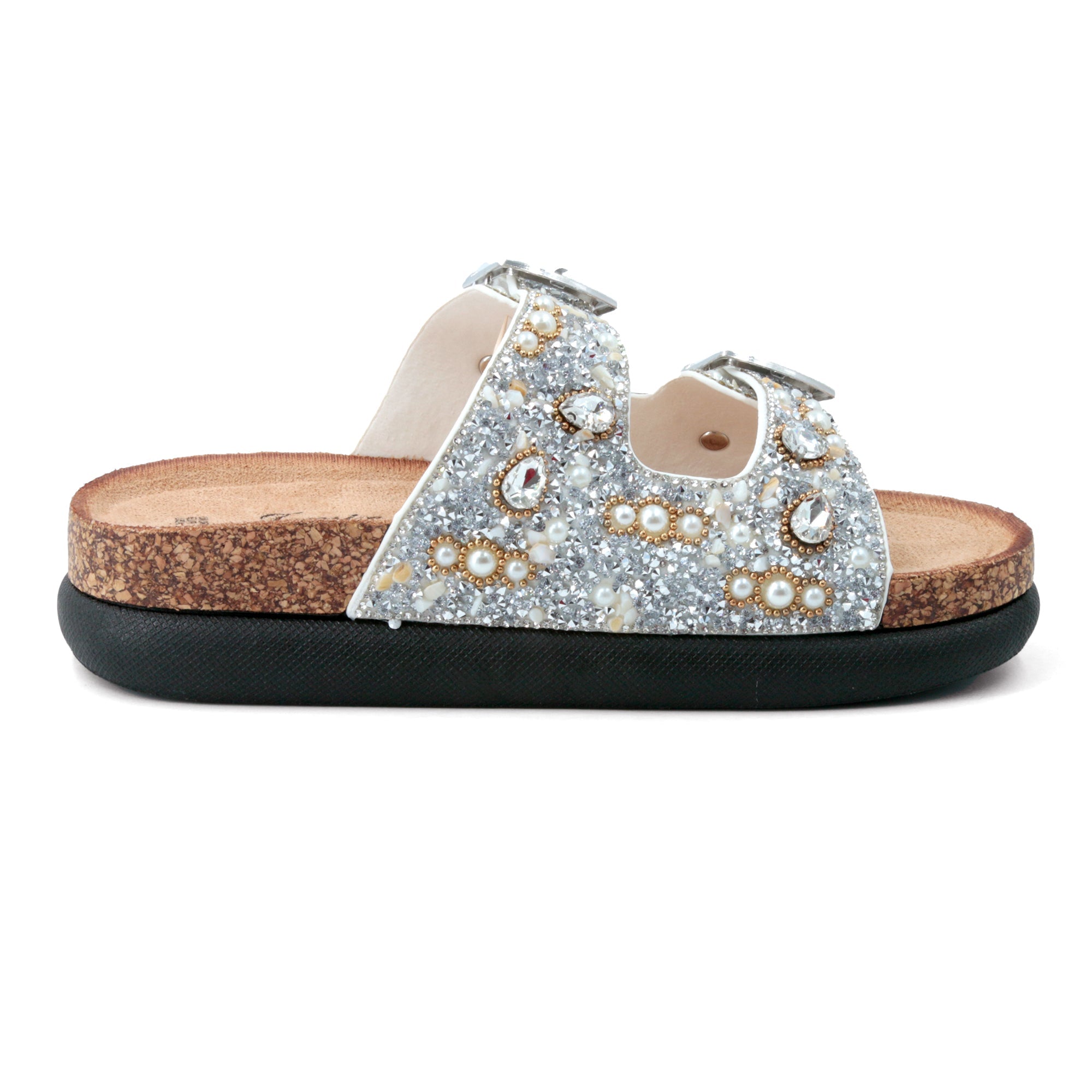 JOMIX Ciabatte con Doppia Fibbia con Strass Estive Donna Moda Sandali WCF250328