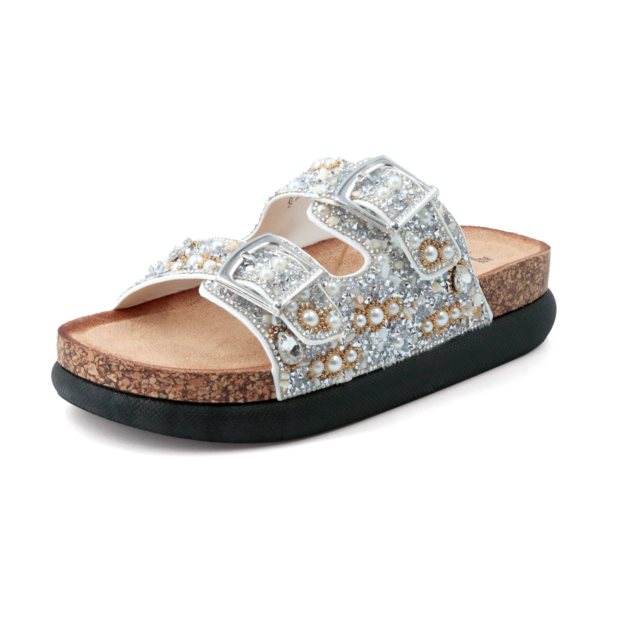 JOMIX Ciabatte con Doppia Fibbia con Strass Estive Donna Moda Sandali WCF250328