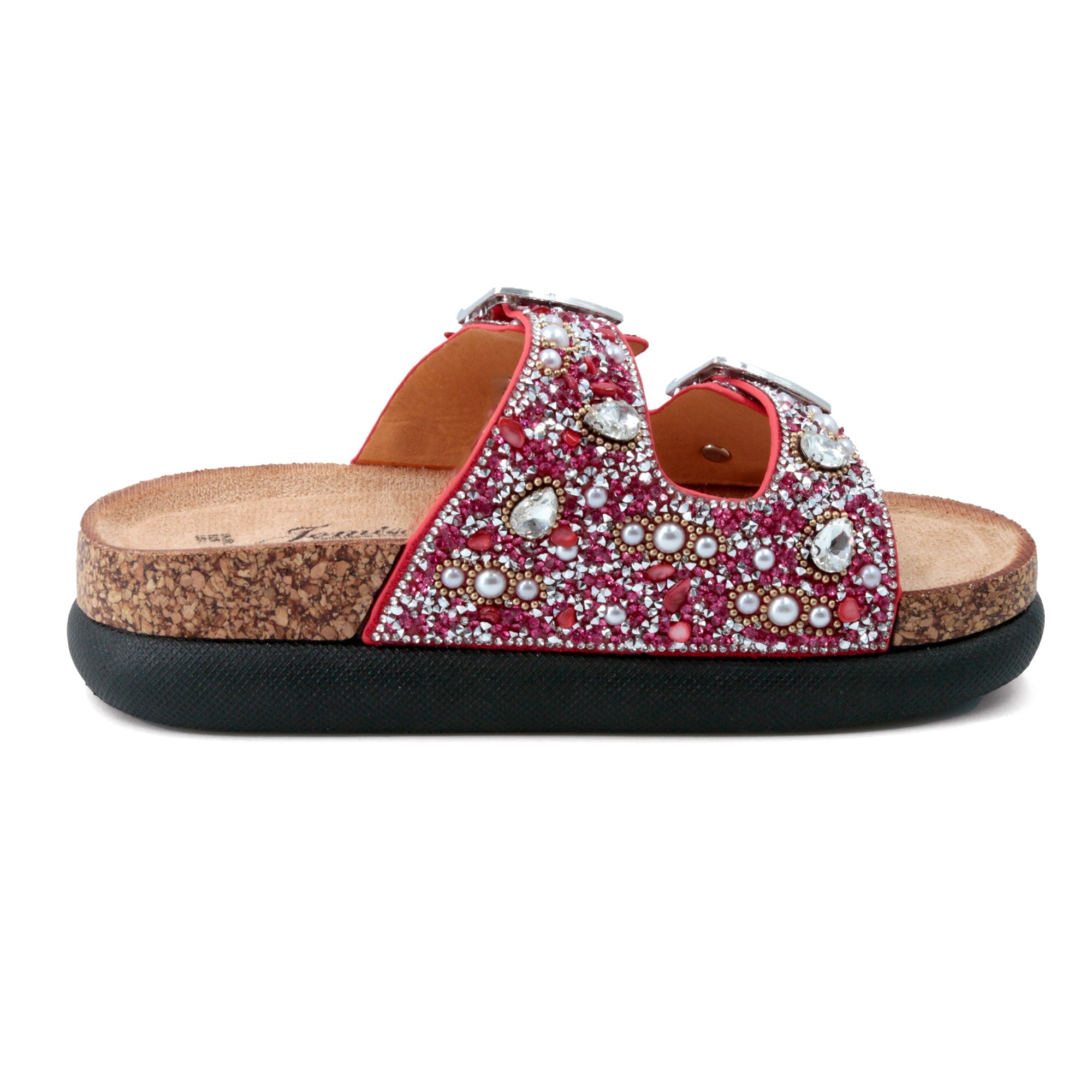 JOMIX Ciabatte con Doppia Fibbia con Strass Estive Donna Moda Sandali WCF250328