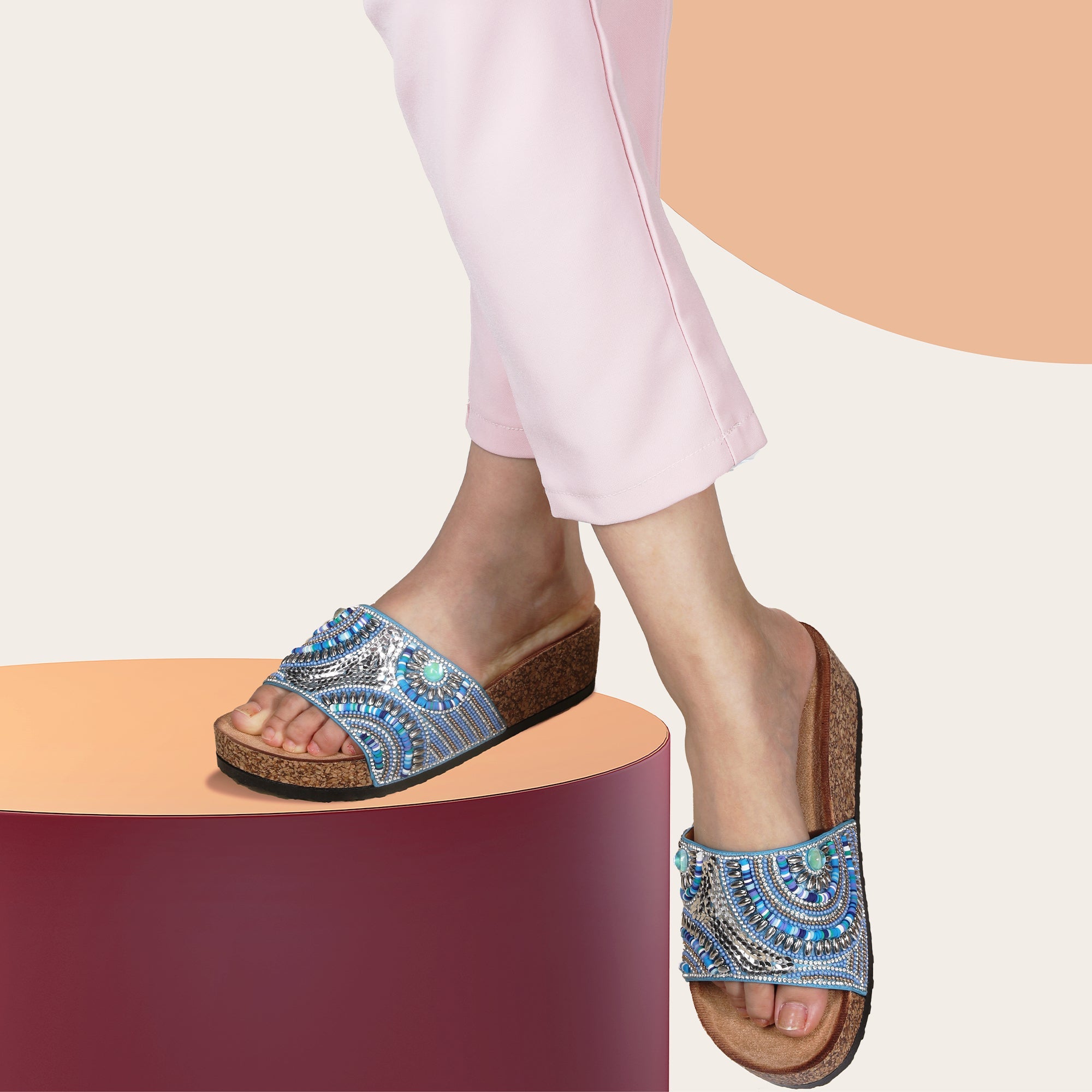 JOMIX Ciabatte donna Ciabatte da Donna Ragazza Perline Estive Fashion WCF250336