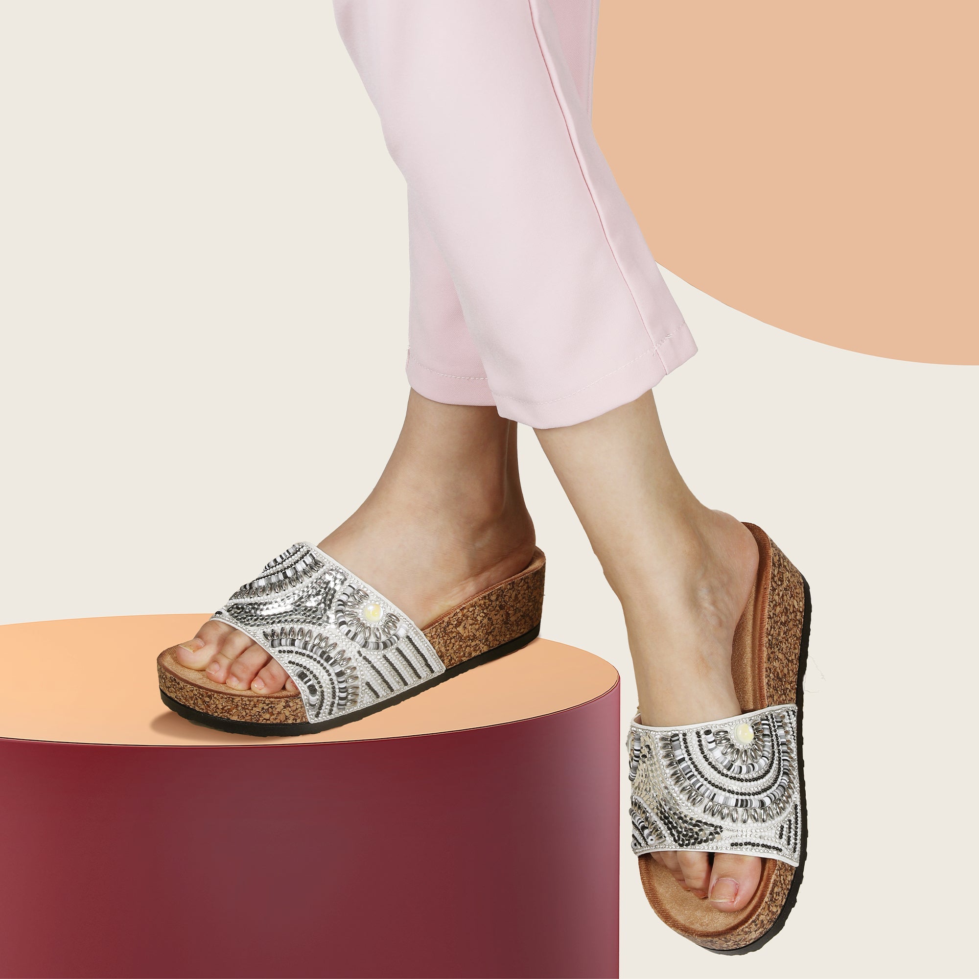 JOMIX Ciabatte donna Ciabatte da Donna Ragazza Perline Estive Fashion WCF250336