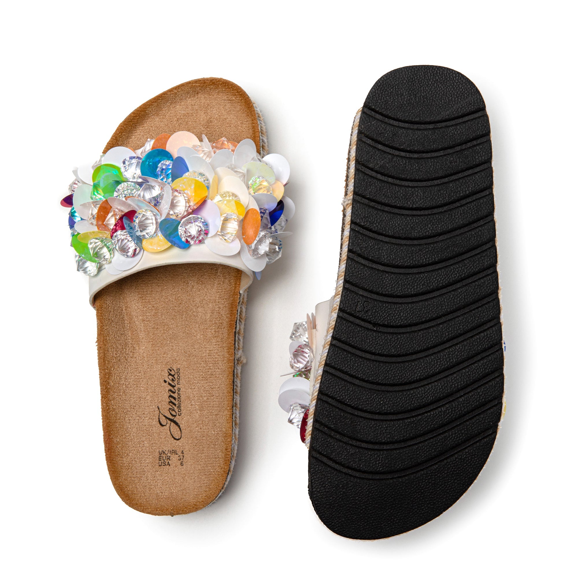 JOMIX Ciabatte Donna Estive Pantofole alla moda con decorazione a conchiglia SD9336