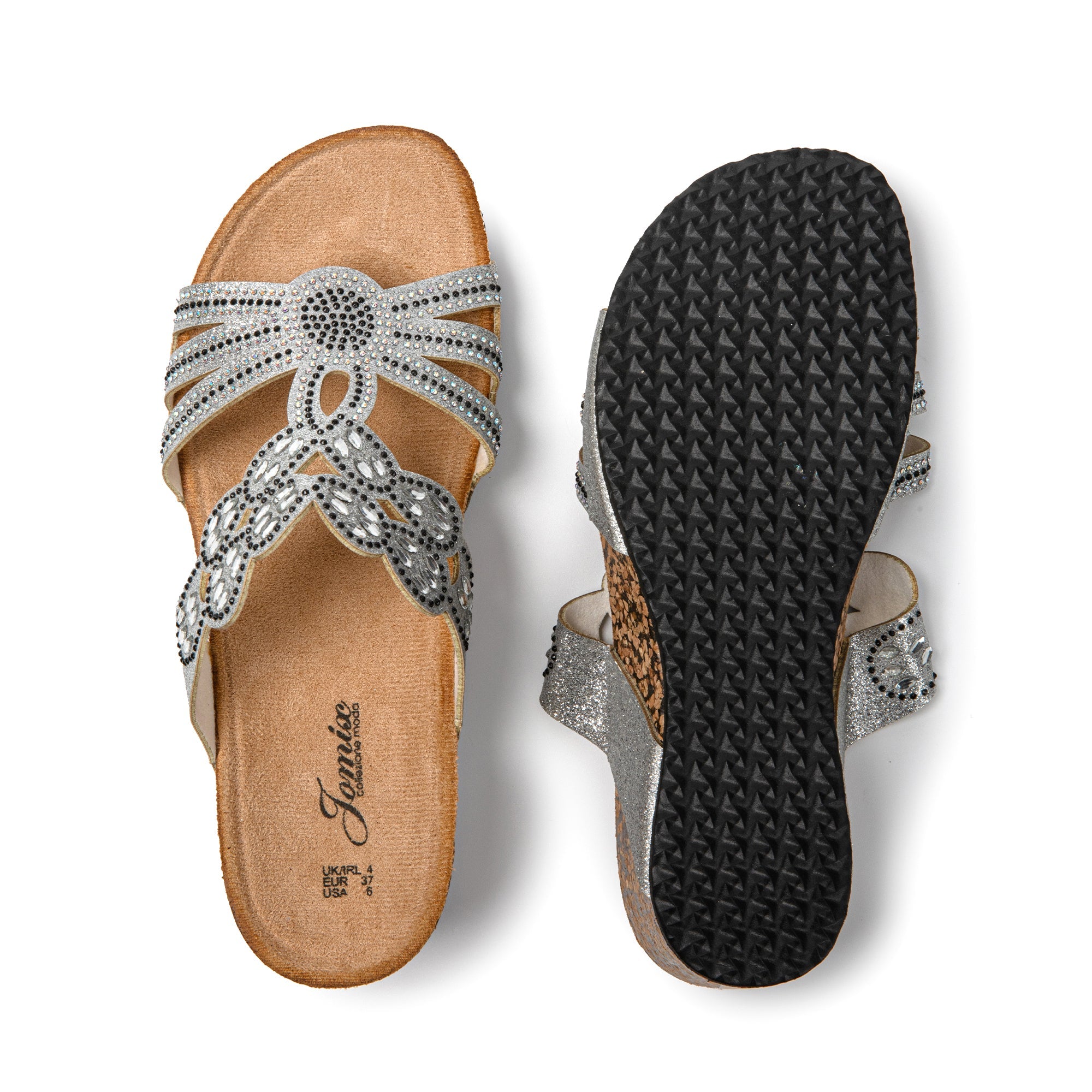 JOMIX Ciabatte Donna Estivi Elegante Suola Gomma Sughero Sintetico Pantofole SD9159