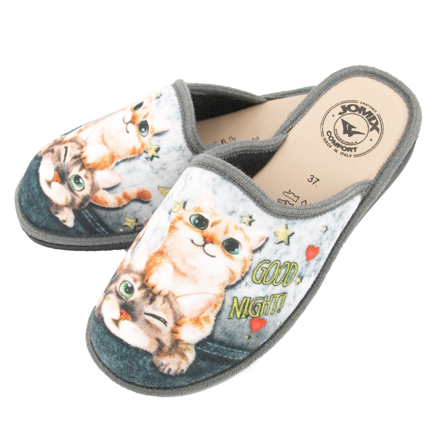 JOMIX Ciabatte Donna Gatti Chiuse con Zeppa Pantofole Anatomiche