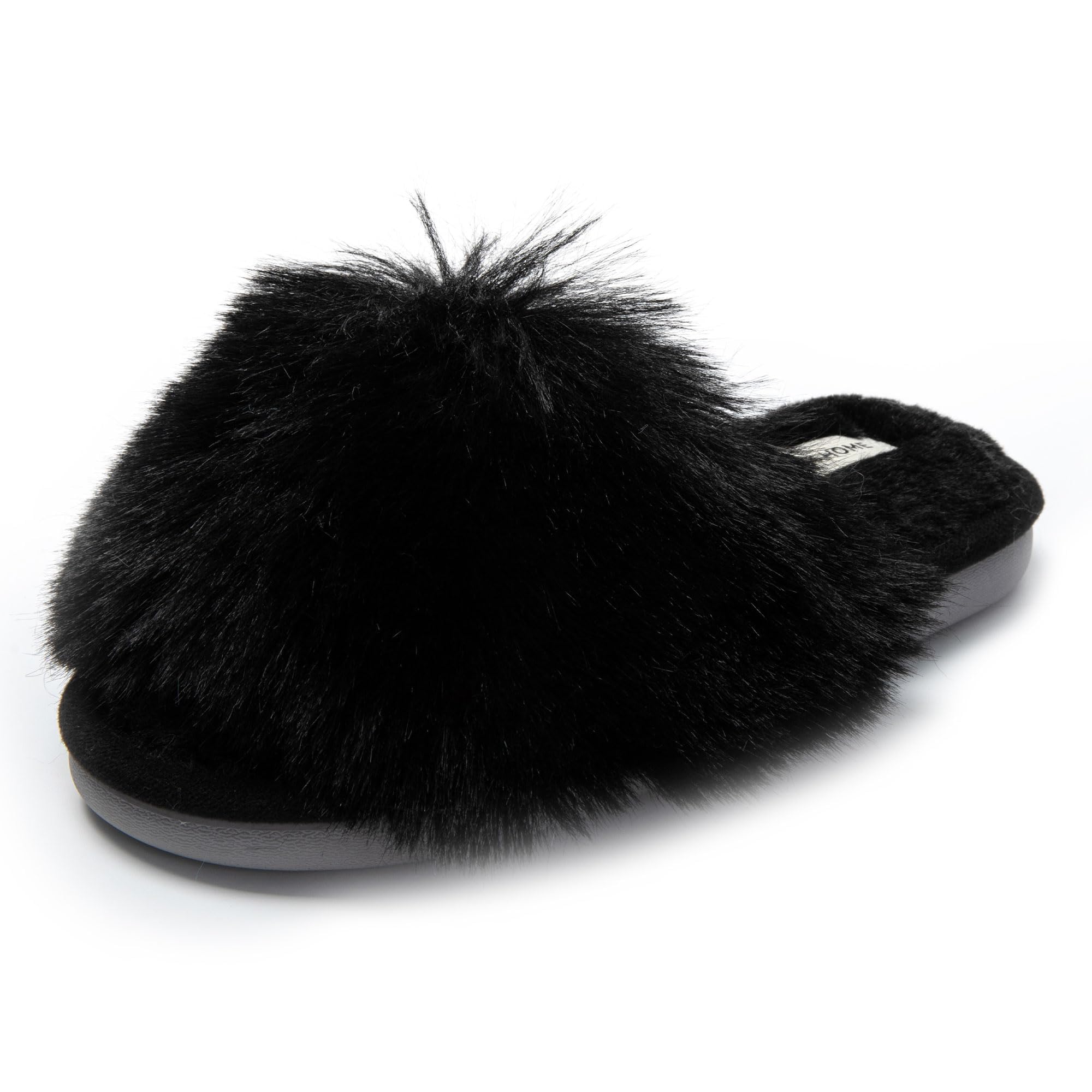 JOMIX Ciabatte Donna Pelose Punta Aperta Pantofole Pelliccia Sintetica Eleganti Comodi da Casa