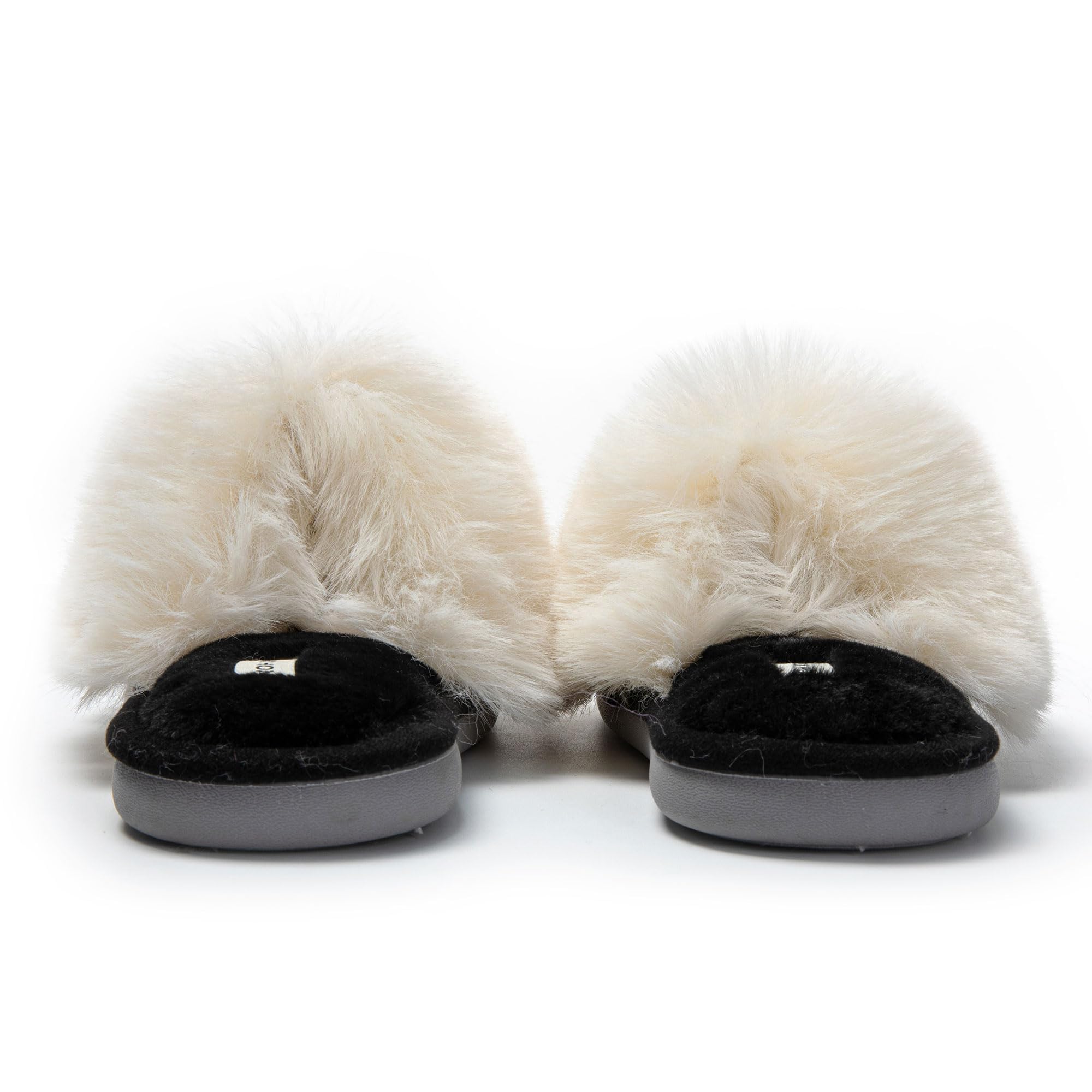 JOMIX Ciabatte Donna Pelose Punta Aperta Pantofole Pelliccia Sintetica Eleganti Comodi da Casa