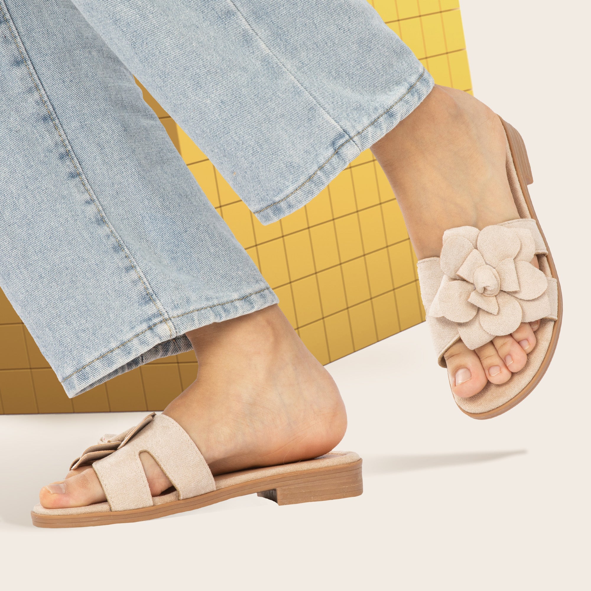 JOMIX Ciabatte Eleganti da Donna Pantofole Piatte Morbide e Traspiranti Suola WFC250365