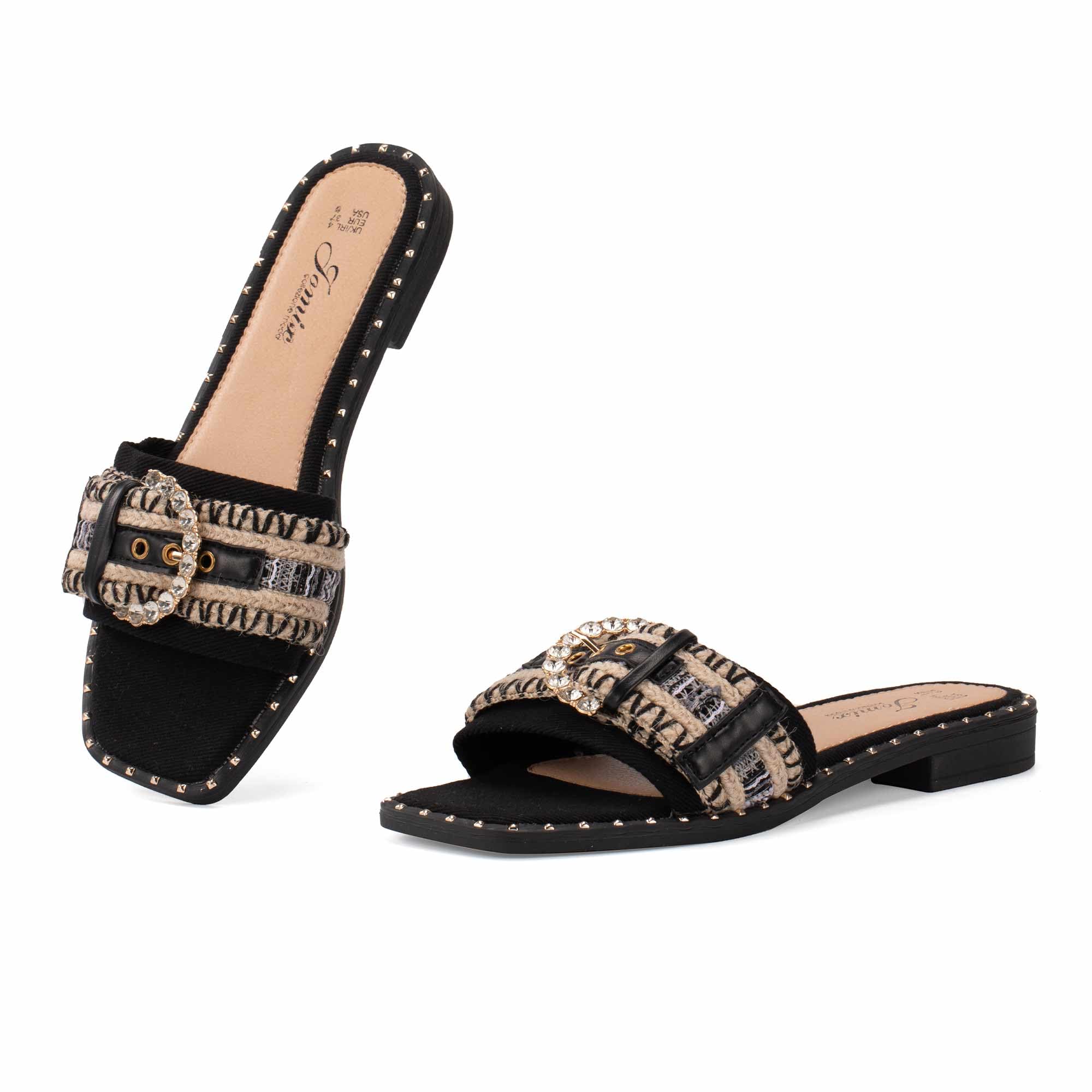 JOMIX Ciabatte Estive da Donna a Punta Quadrata Eleganti Pantofole Piatte Antiscivolo Pantofole Leggere e Traspiranti Facili da Camminare Senza Fatica WFC250364