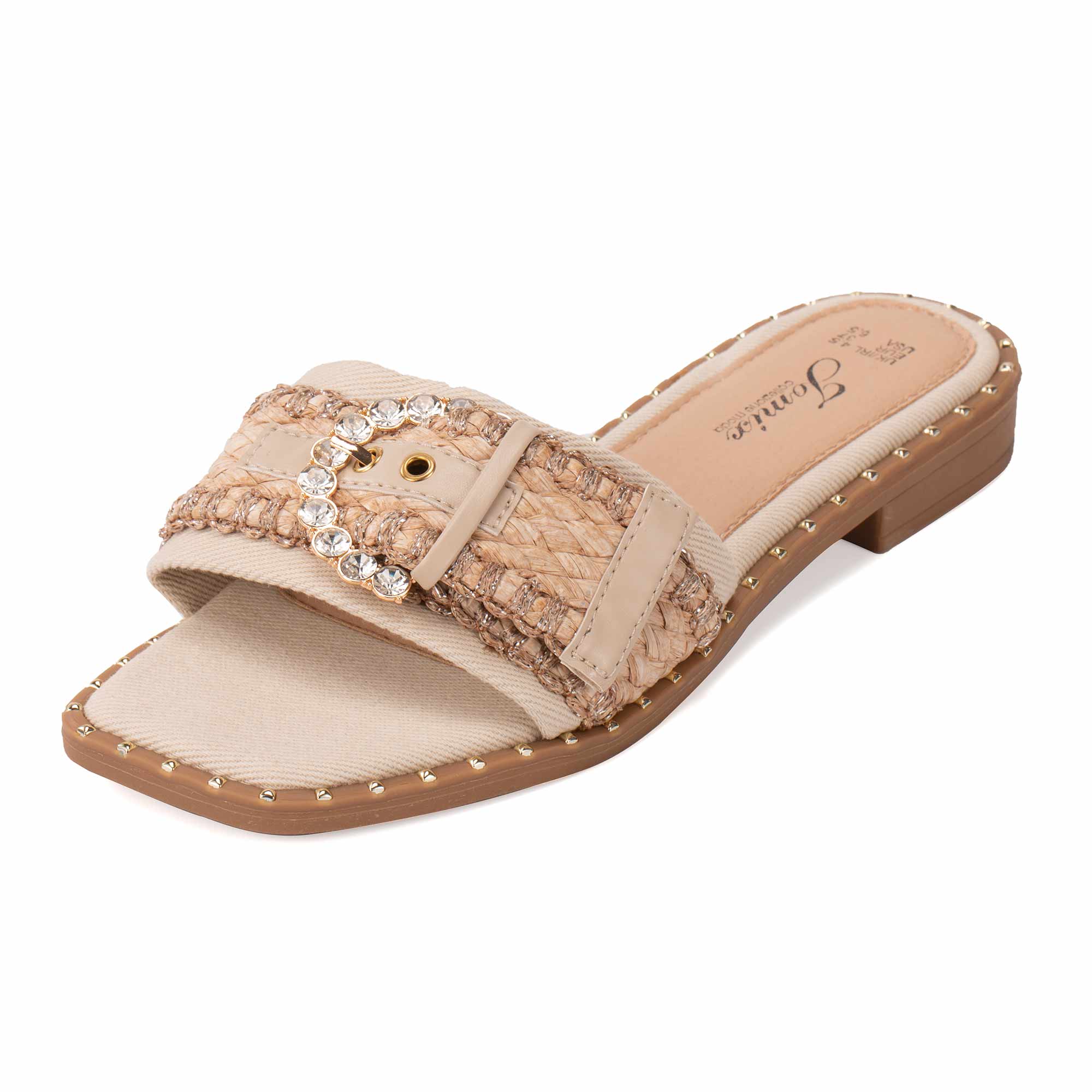 JOMIX Ciabatte Estive da Donna a Punta Quadrata Eleganti Pantofole Piatte WFC250364