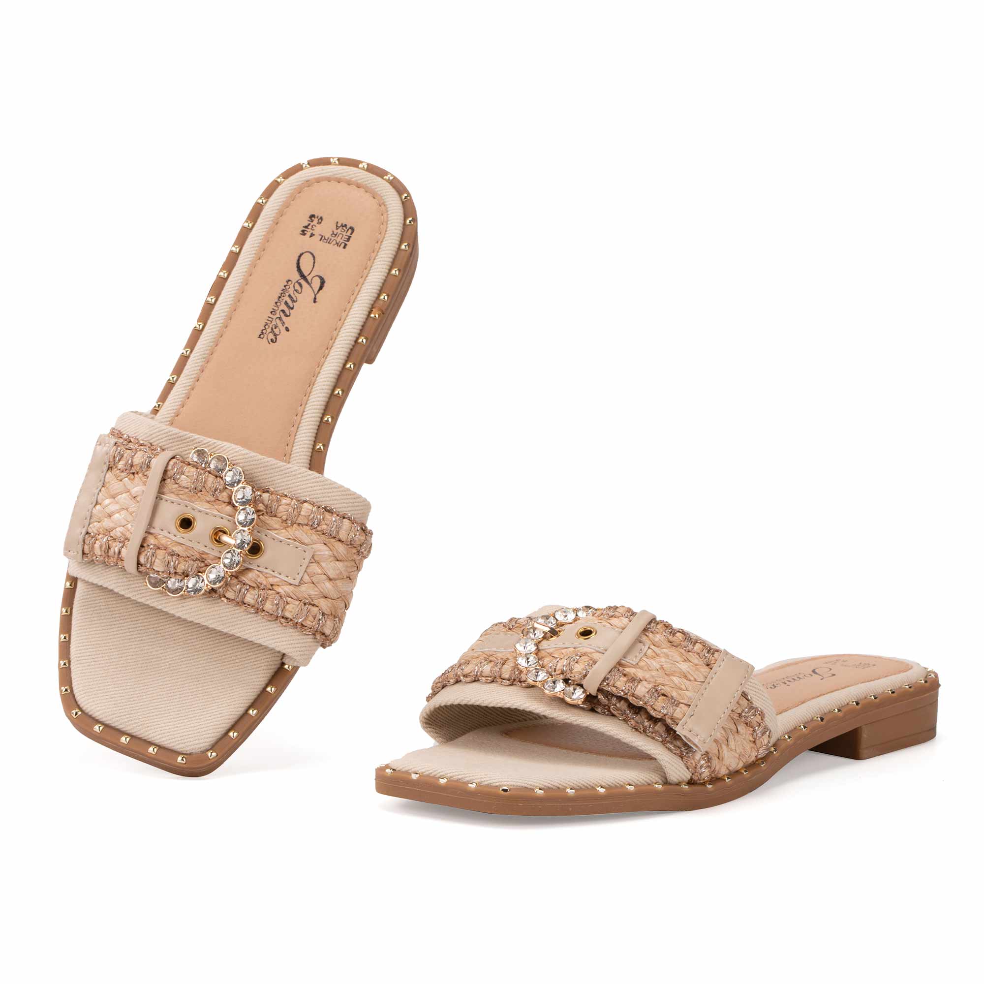 JOMIX Ciabatte Estive da Donna a Punta Quadrata Eleganti Pantofole Piatte WFC250364