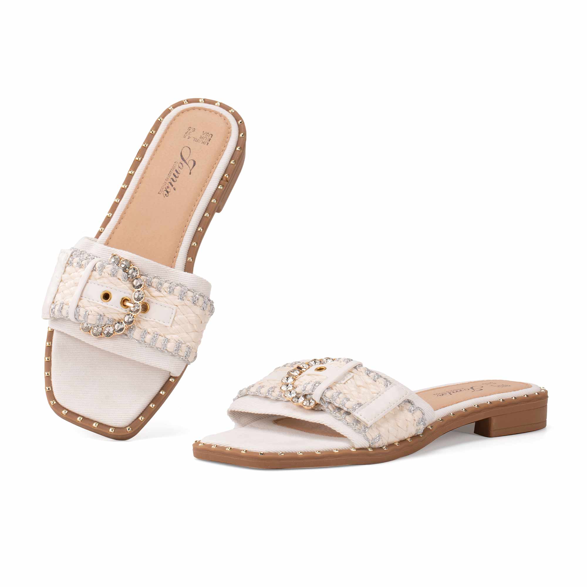 JOMIX Ciabatte Estive da Donna a Punta Quadrata Eleganti Pantofole Piatte WFC250364