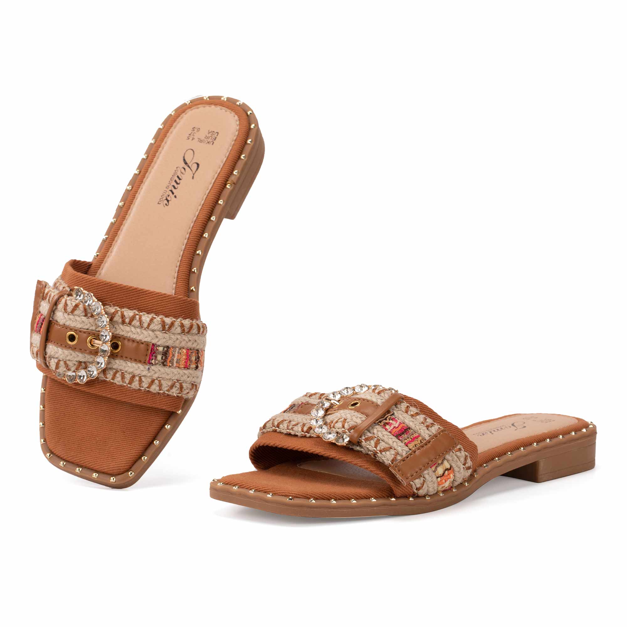 JOMIX Ciabatte Estive da Donna a Punta Quadrata Eleganti Pantofole Piatte WFC250364