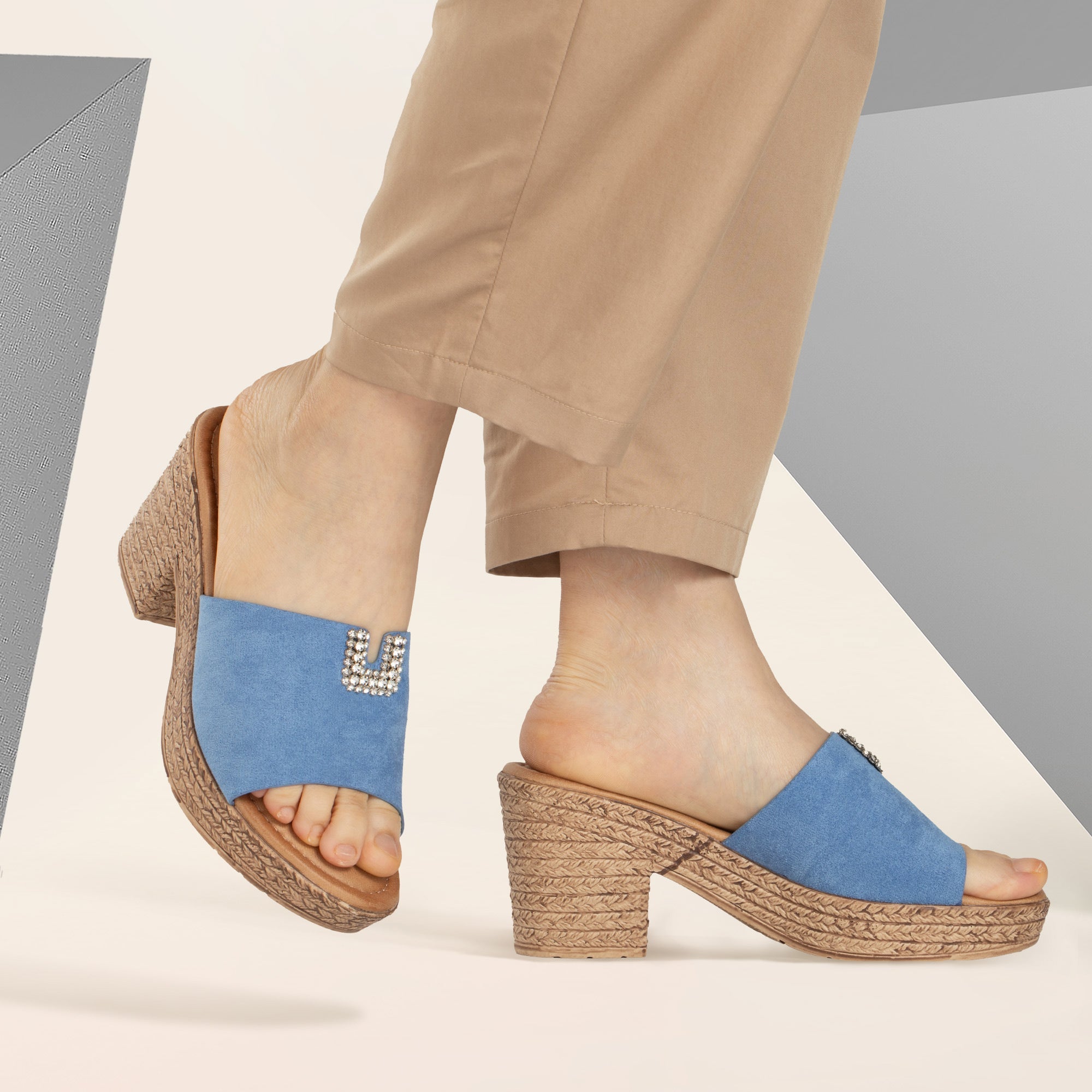 JOMIX Ciabatte Estive da Donna con Tacco Alto Pantofole Eleganti e Confortevoli WWC250251